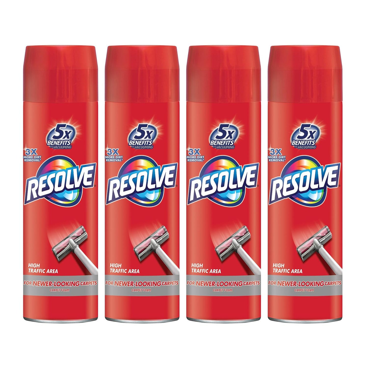 Resolve High Traffic Carpet Foam, 22 oz Can, Cleans Freshens Softens & Removes Stains (Pack of 2)