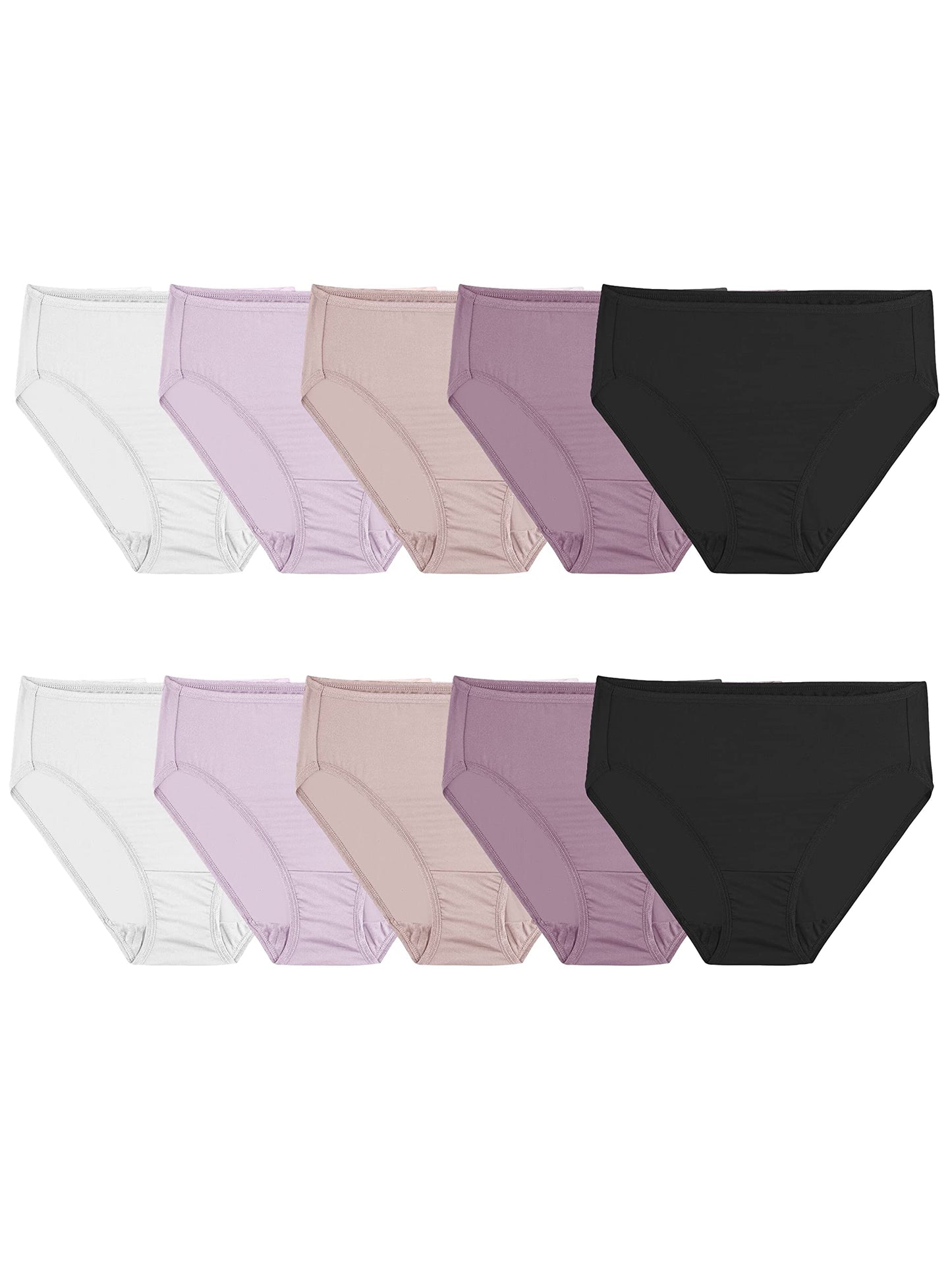 Fruit of the Loom womens Microfiber Panties (Regular & Plus Size) underwear, Brief - 6 Pack Assorted, 7 US