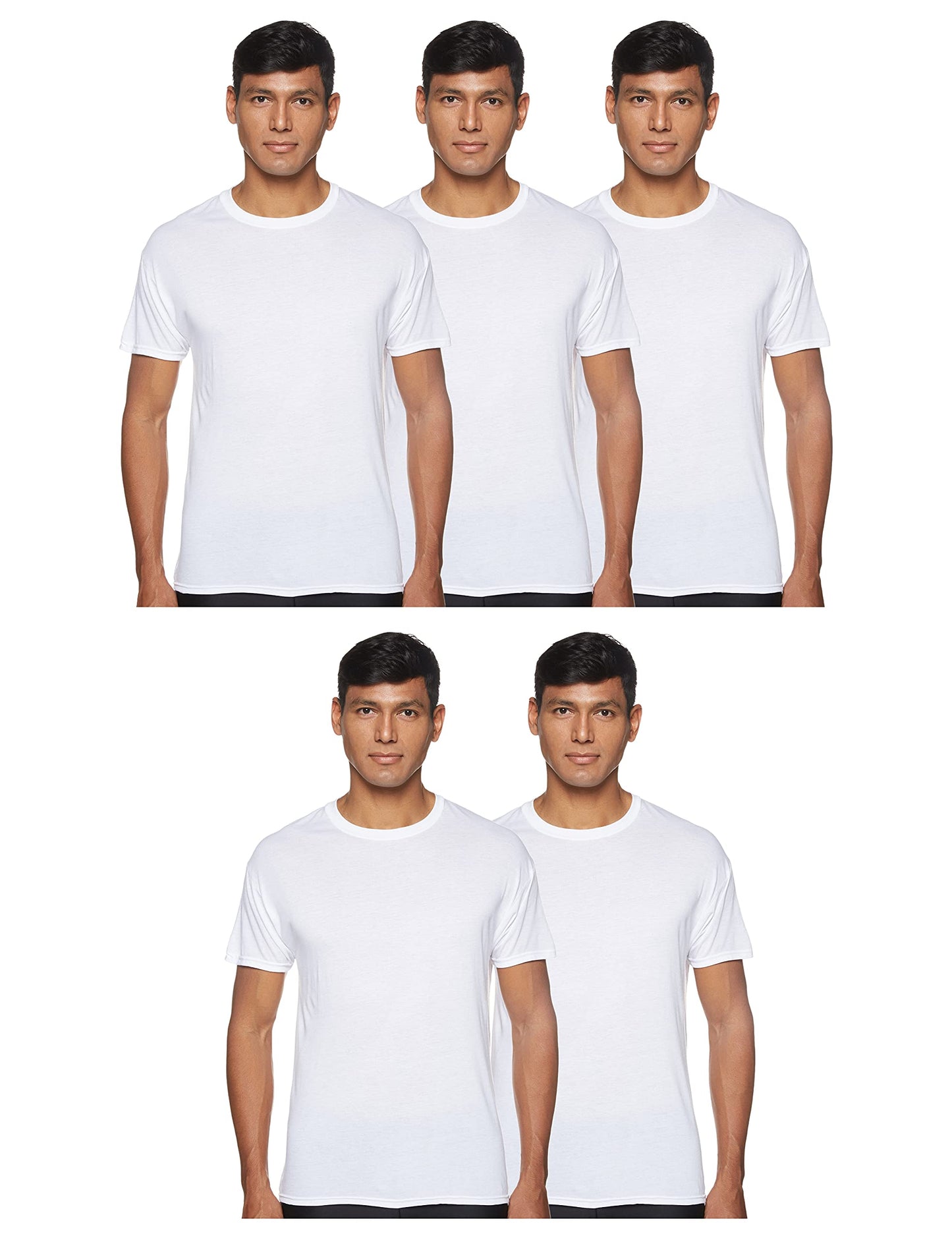 Hanes mens 5-pack Comfortblend Crewneck T-shirt With Freshiq Underwear, White, Medium US