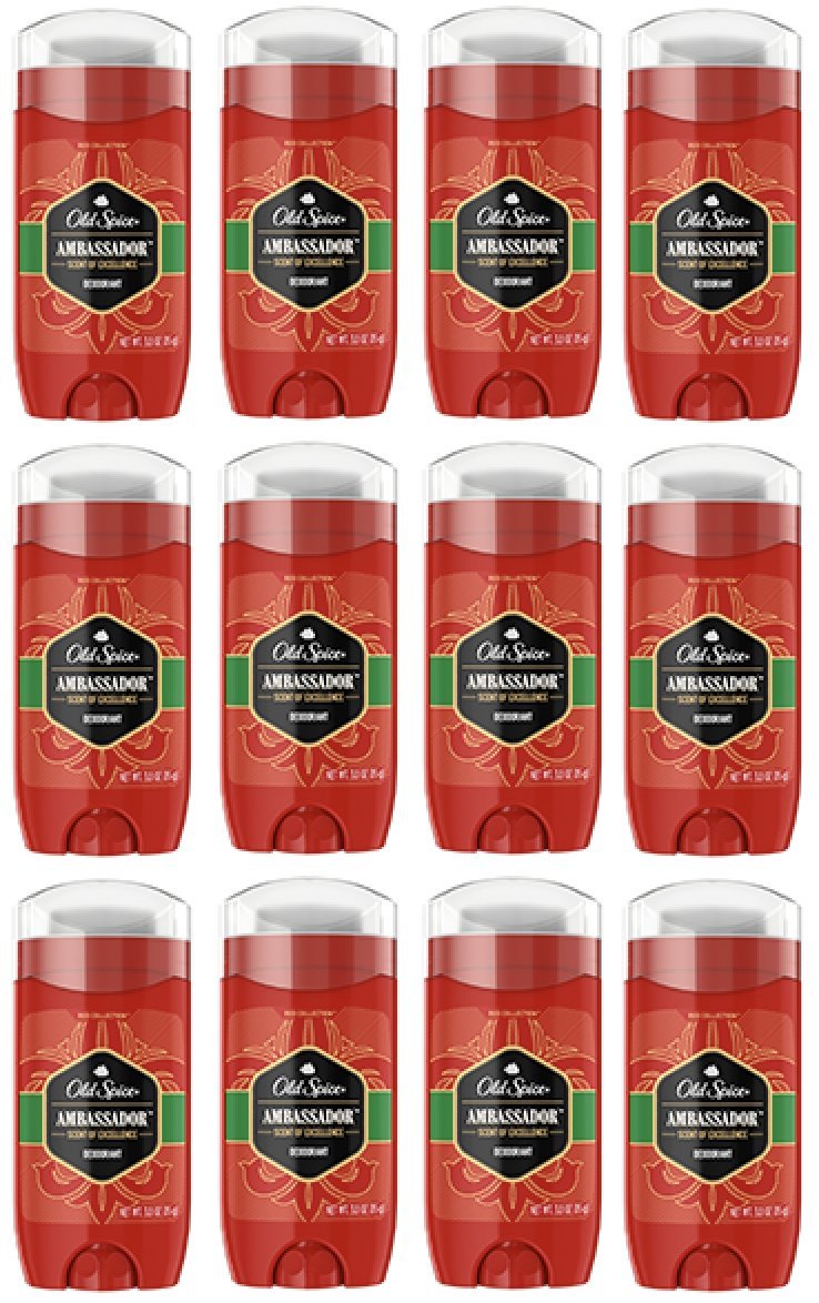 Old Spice Deodorant for Men, Ambassador Scent, Red Collection, 3.0 Ounce (Pack of 12)