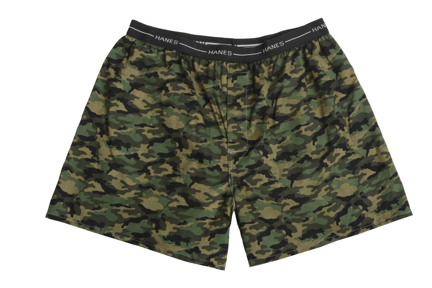 Hanes Red Label Men's 4-Pack Exposed Waistband Woven Camo Boxers, Camo, XL