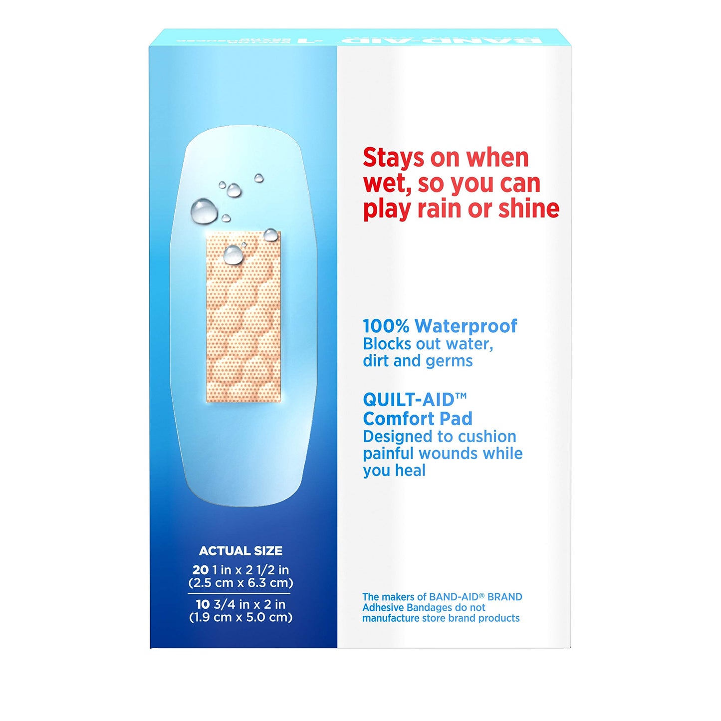 BAND-AID Bandages Water Block Plus Clear Assorted Sizes 30 Each (Pack of 2)