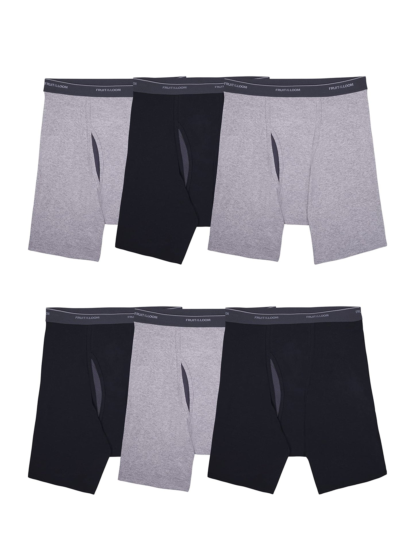 Fruit of the Loom mens Coolzone (Assorted Colors) Boxer Briefs, 6 Pack - Stripe/Solid, 3X-Large US
