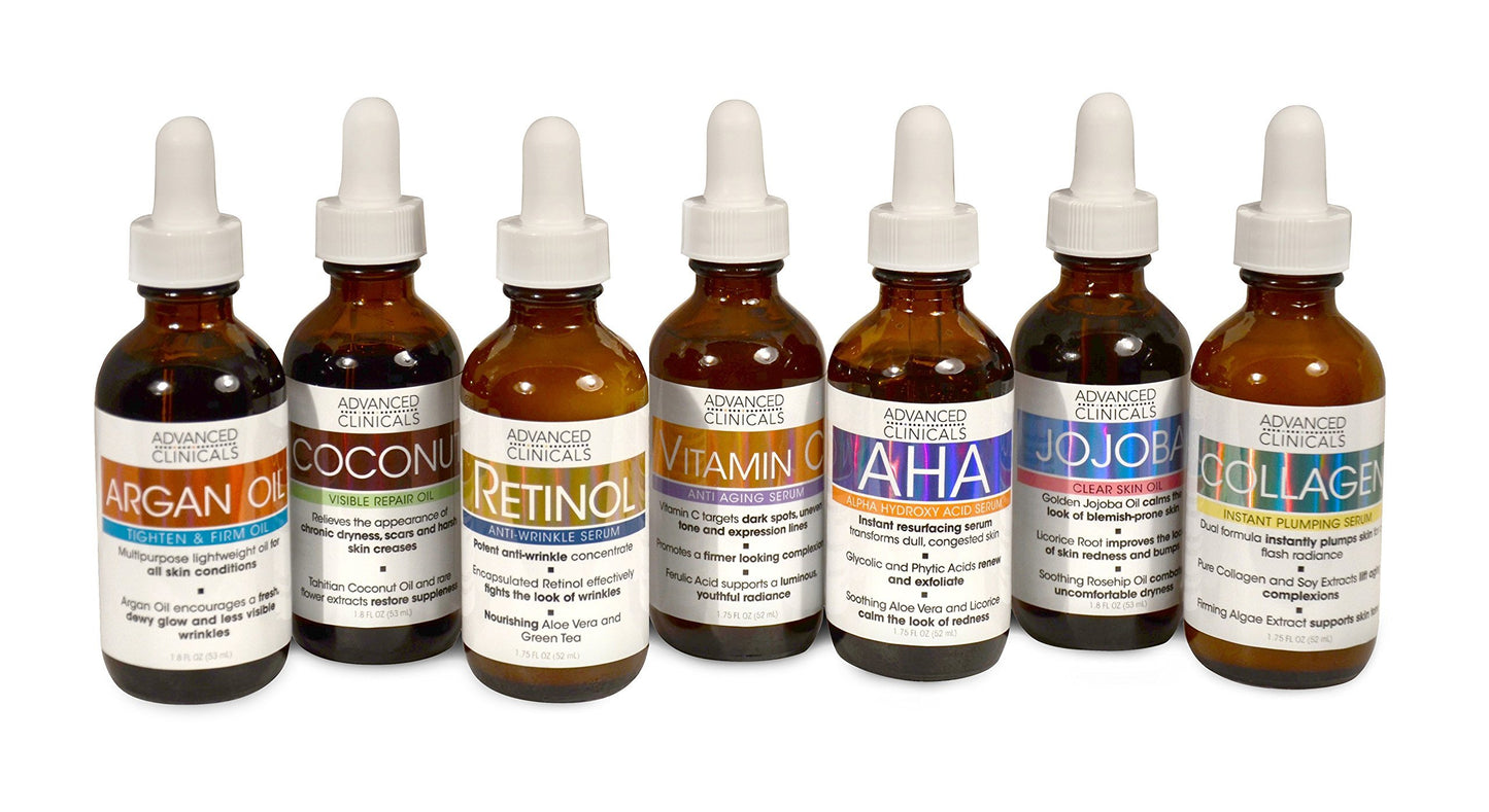 Advanced Clinicals Luxury Pure Argan Oil. Lightweight facial Oil Reduces the Appearance of Wrinkles and hydrates dry skin