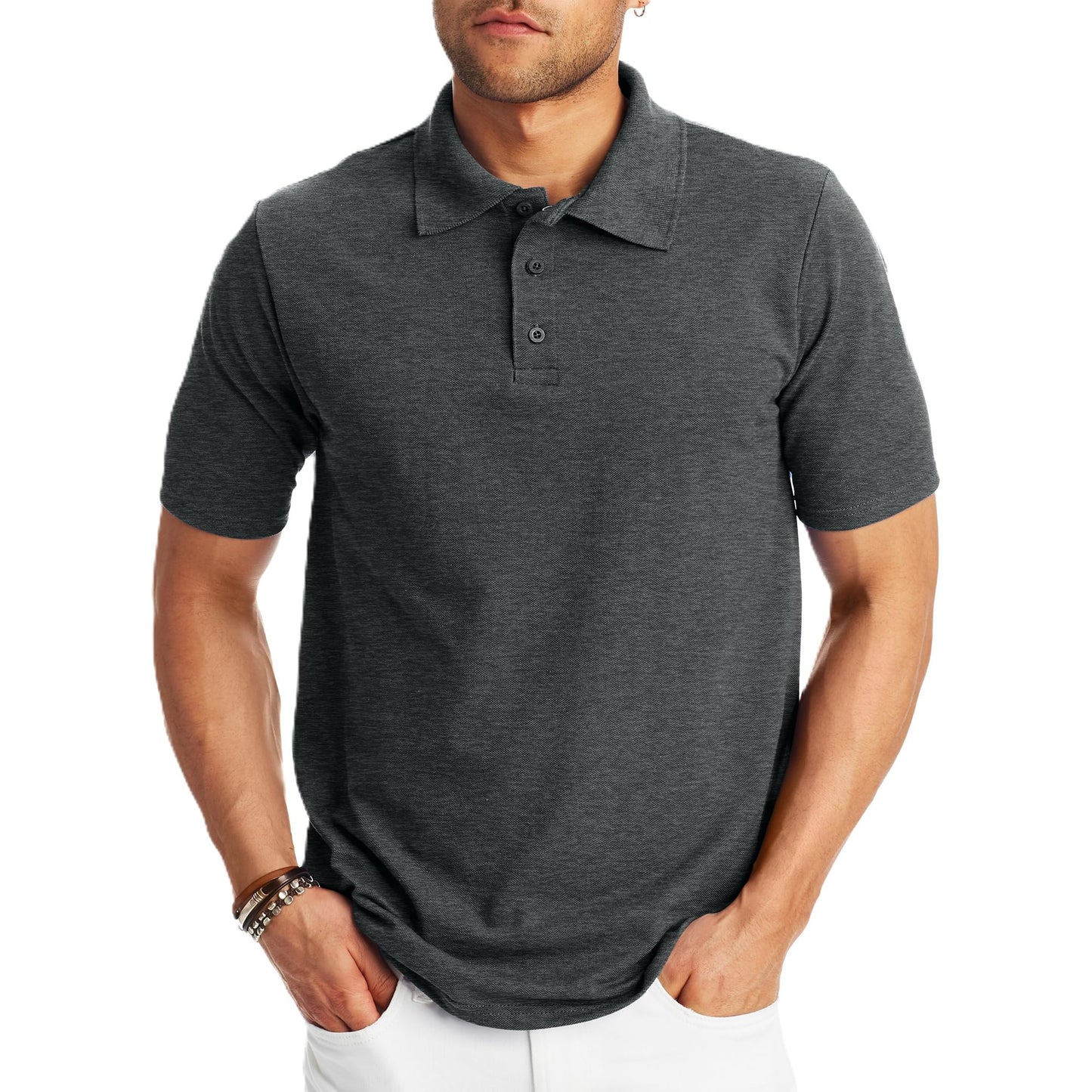 Hanes Men's Short Sleeve X-Temp W/FreshIQ Polo, Navy, 6X-Large