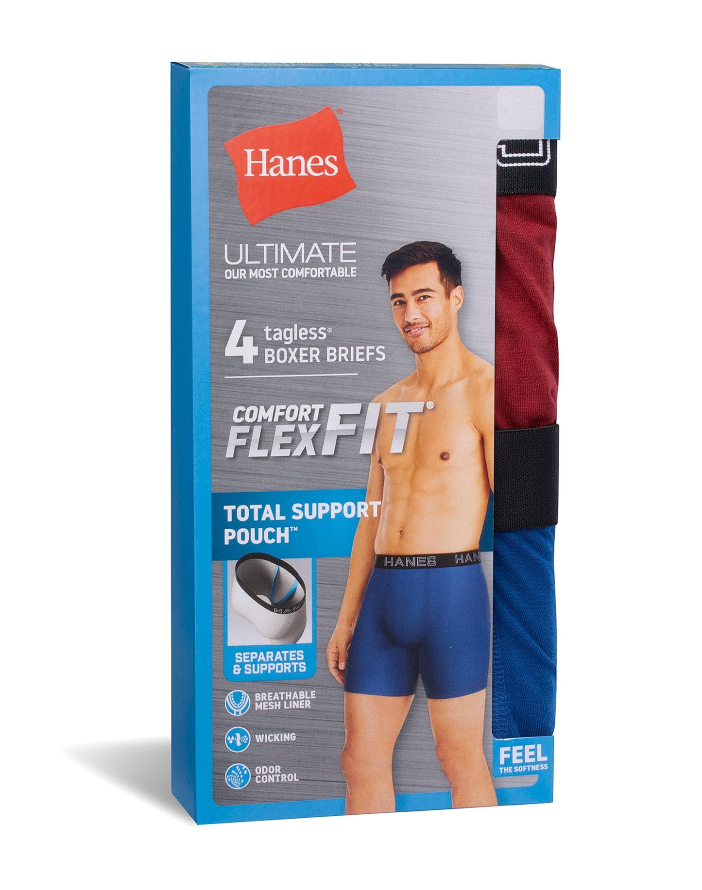 Hanes Ultimate Men's Total Support Pouch Boxer Brief, Assorted Dyed, X Large