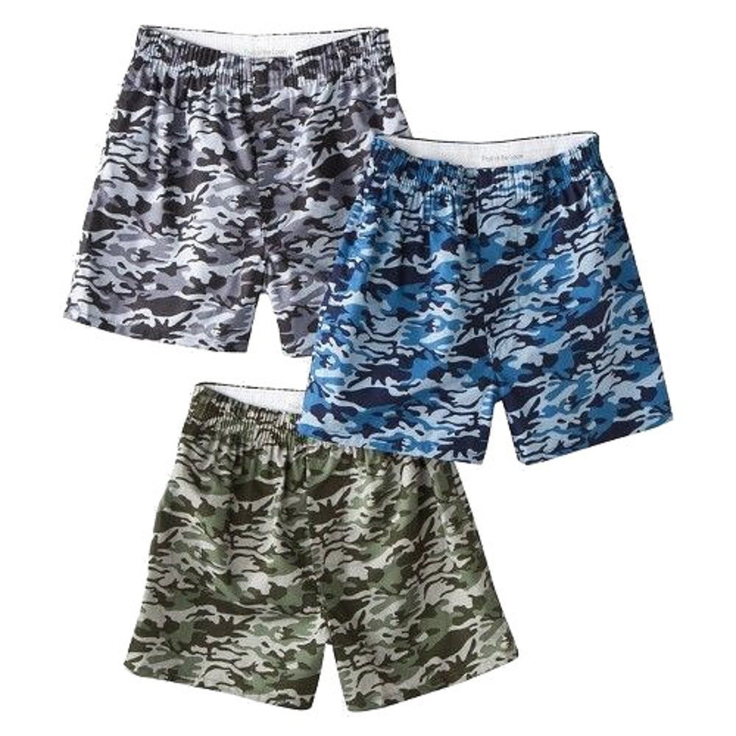 Fruit of the Loom Men's 3Pack Printed Camo Boxers Underwear 2XL