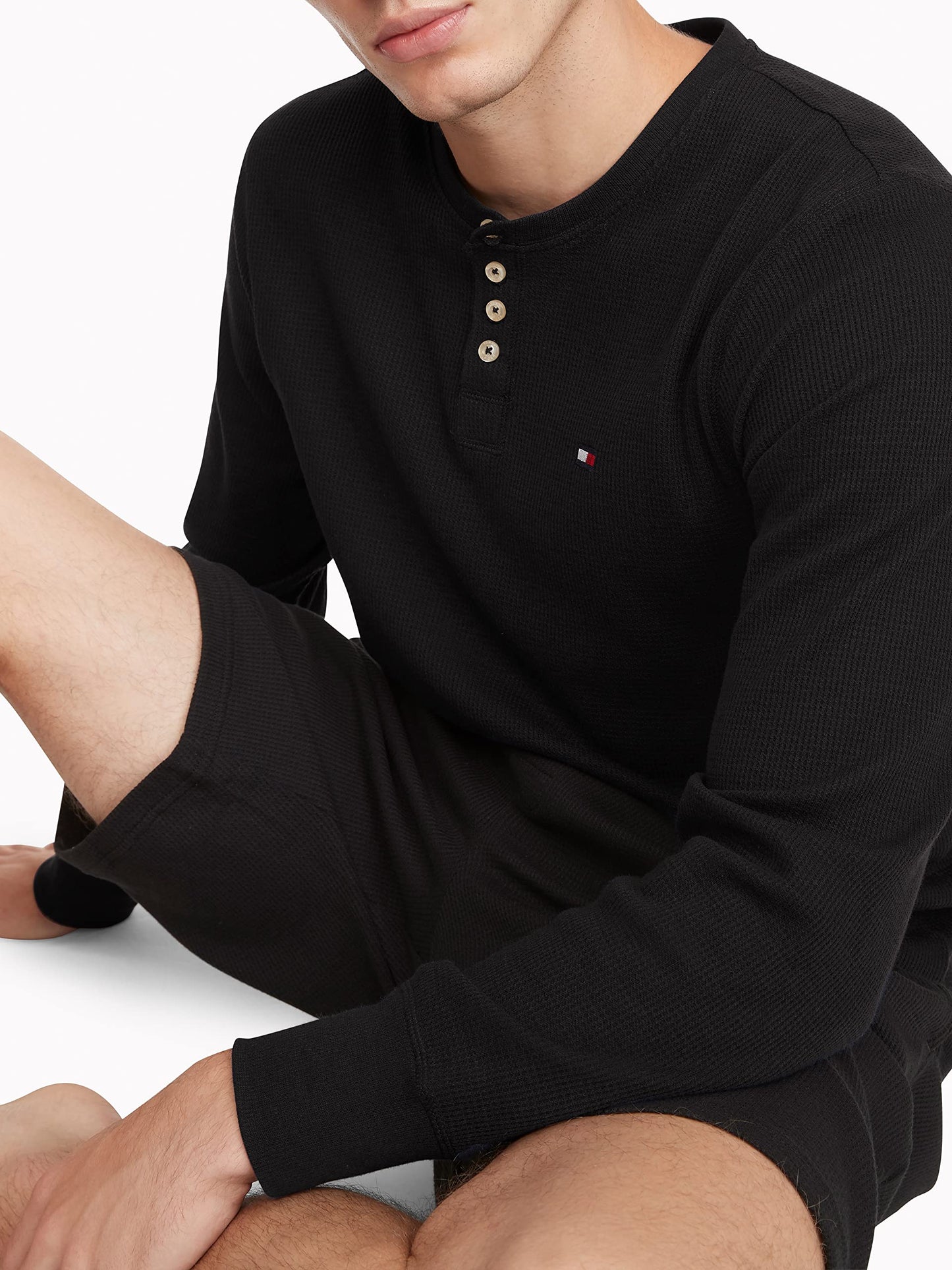 Tommy Hilfiger Mens Modern Essentials Long Sleeve Henley Dark Navy