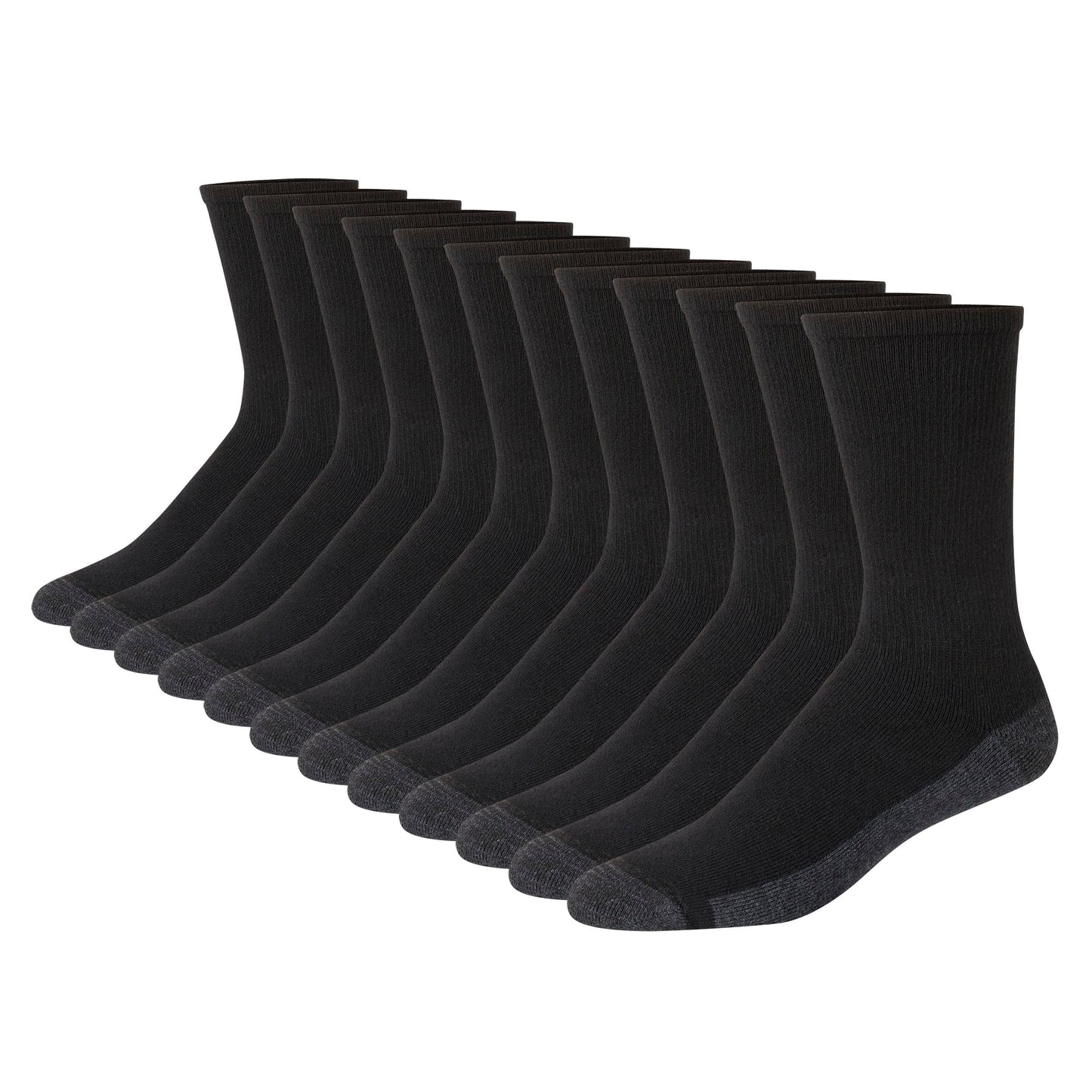 Hanes mens Max Cushion Crew Socks, Available in 6 and 12-pair Pack Casual Sock, White, 12 US