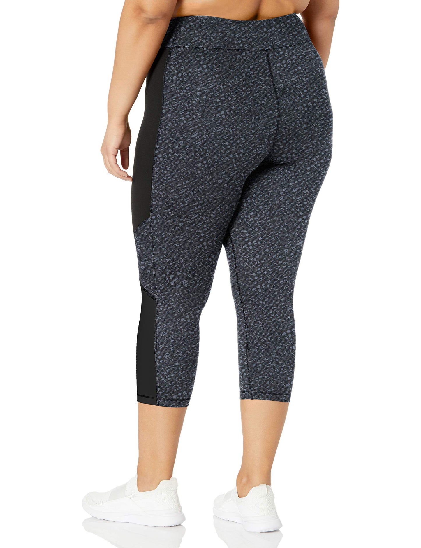 JUST MY SIZE womens Active Pieced Stretch Capri Pants, Spot on Slate Grey/Black, 4X US