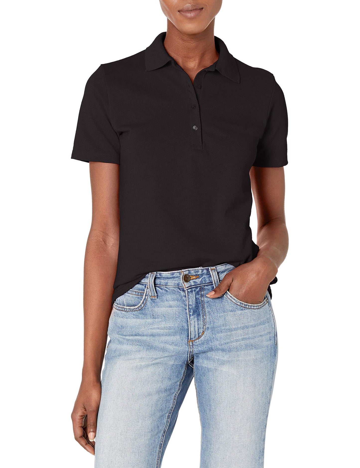 Hanes Women's Pique Polo, White, 3X-Large