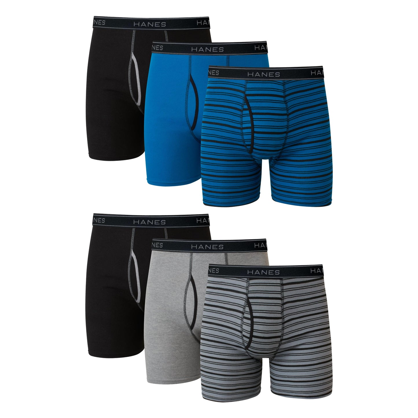 Hanes Men Boxer Briefs, Cool Dri Moisture-Wicking Underwear, 5 Pack - Multicolor, 3X-Large