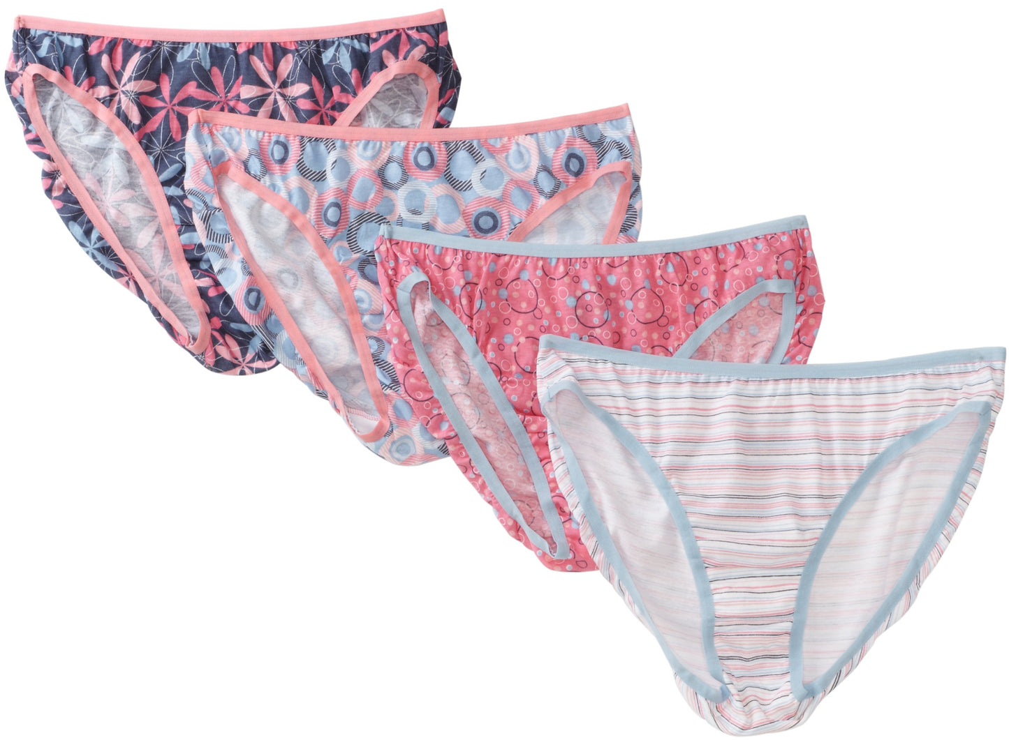 Fruit of the Loom Women's 4-Pack Cotton Fashion Bikini Panties,Assorted,5