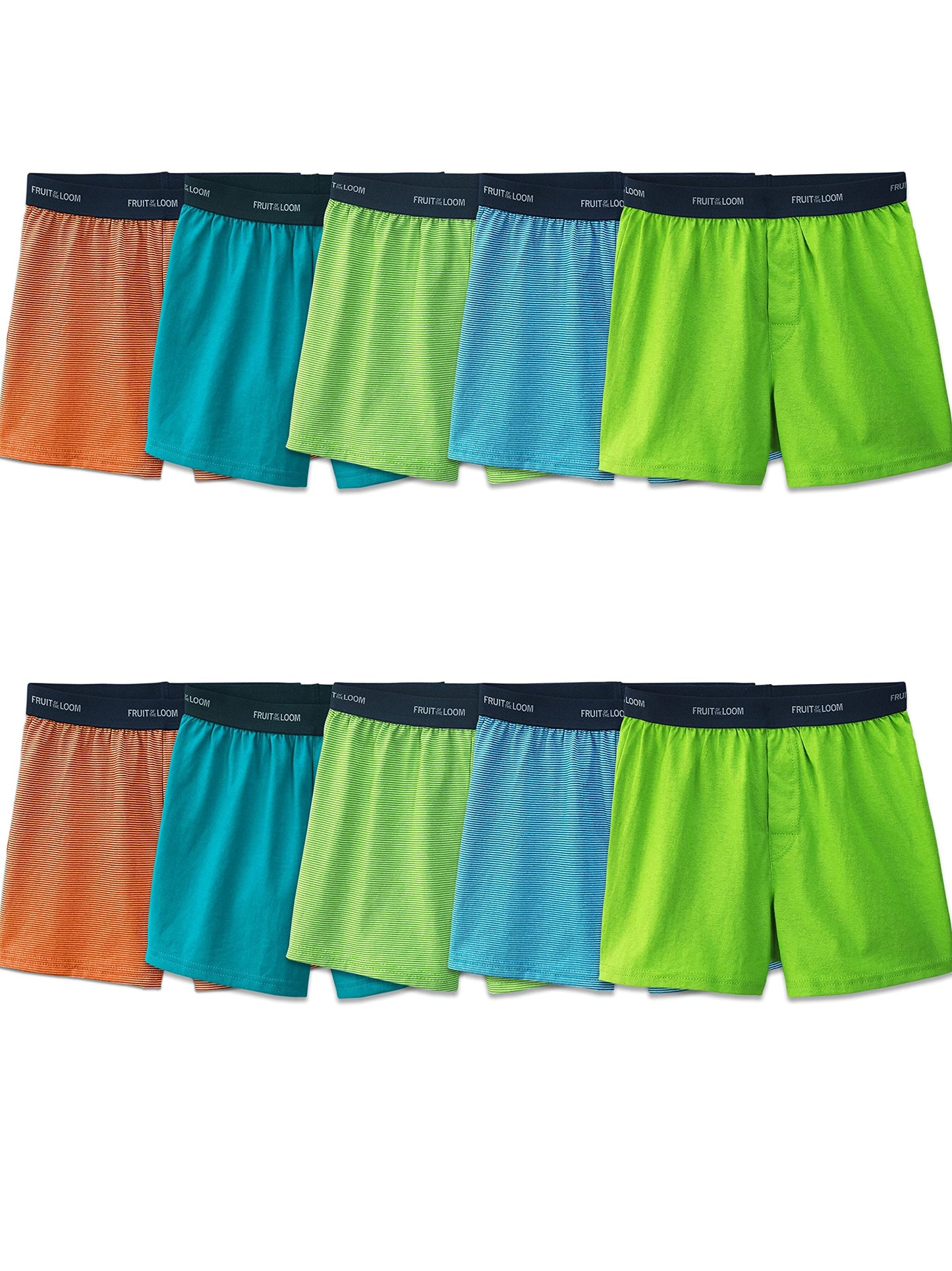Fruit of the Loom Boys' Boxer Shorts, Knit - 5 Pack - Assorted, Small