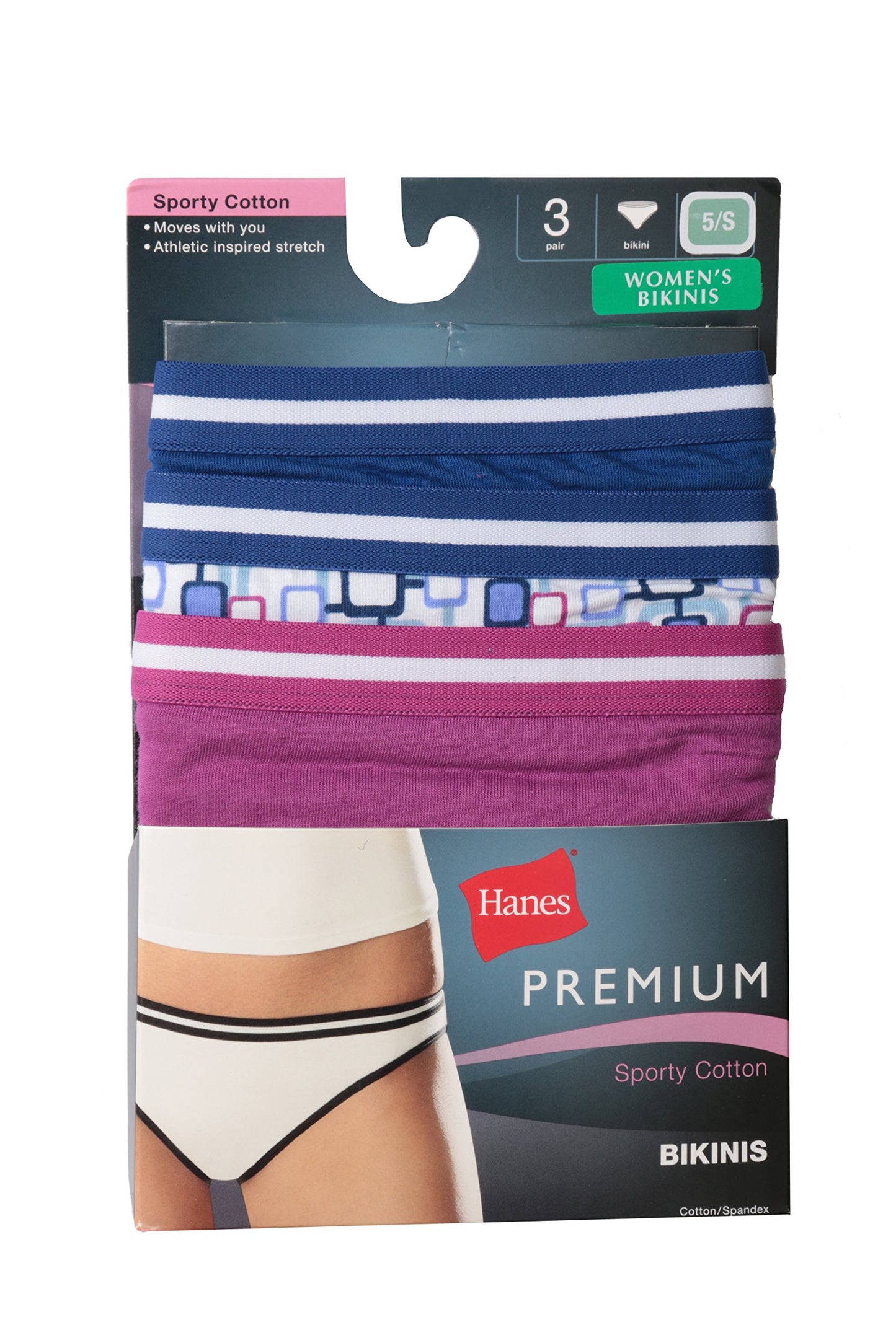 Hanes Premium Sporty Bikini 6 Colors (Small, pack 3-06)