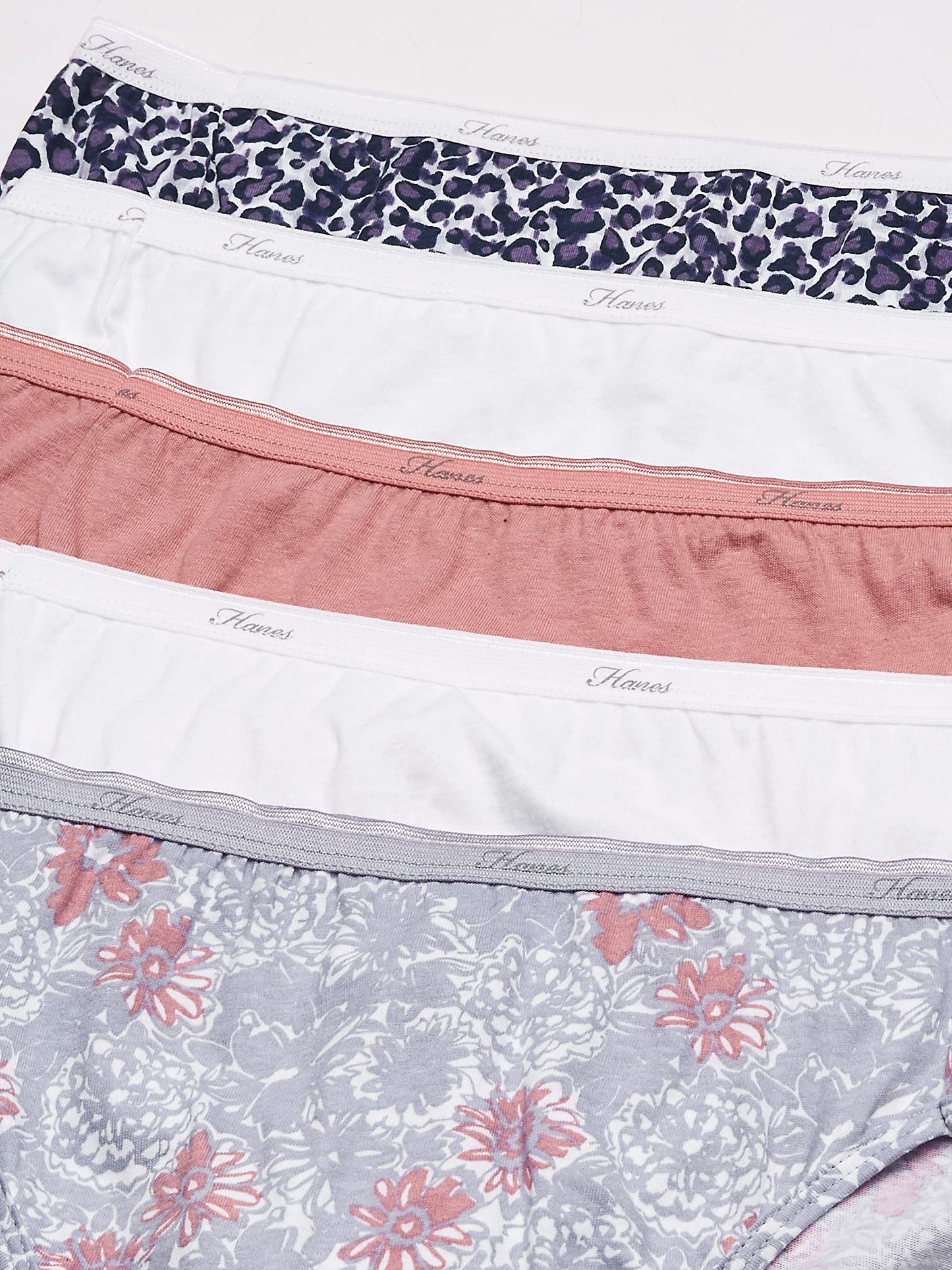 Hanes Women's 10-Pack Hi-Cut Panty (Assorted, Size 5)