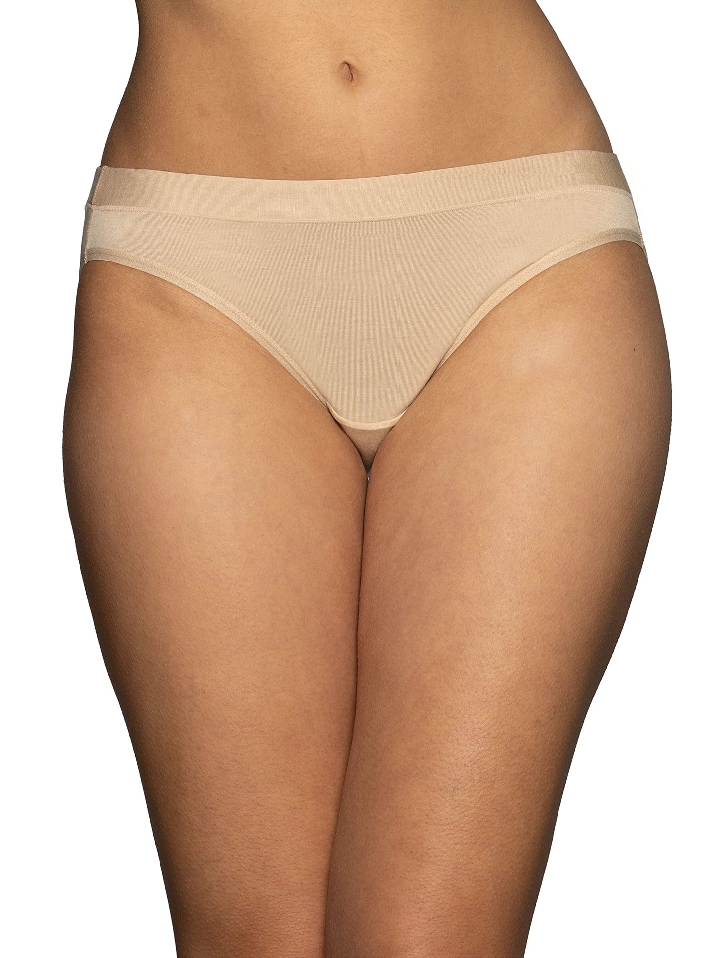 Vanity Fair Women's Beyond Comfort Bikini Panties, Silky Stretch-3 Pack-Black, 9