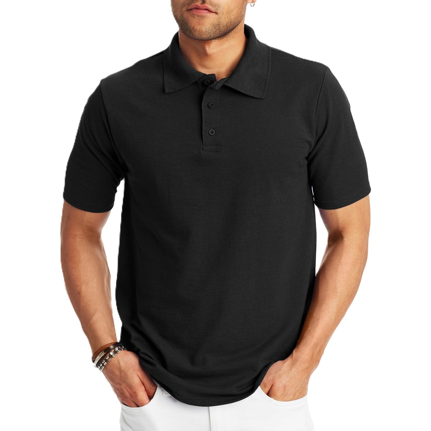 Hanes Men's Short Sleeve X-Temp W/FreshIQ Polo, Navy, 6X-Large