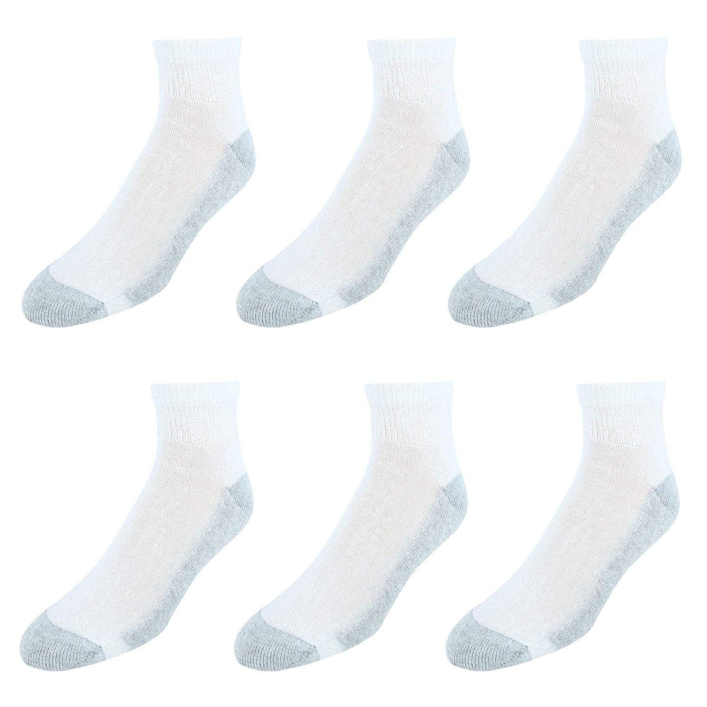 Hanes mens Double Tough Ankle 6-pair Pack, Available in Big & Tall Yoga Socks, White/Grey Foot Bottom, 6 12 US