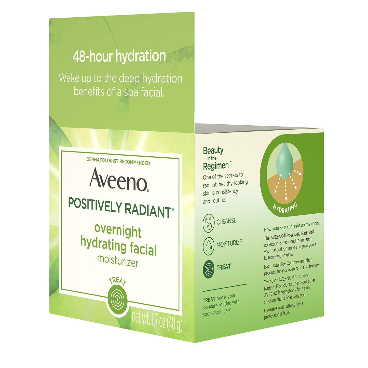 Aveeno Positively Radiant Overnight Facial Moistzr 1.7 Ounce (50ml) (2 Pack)