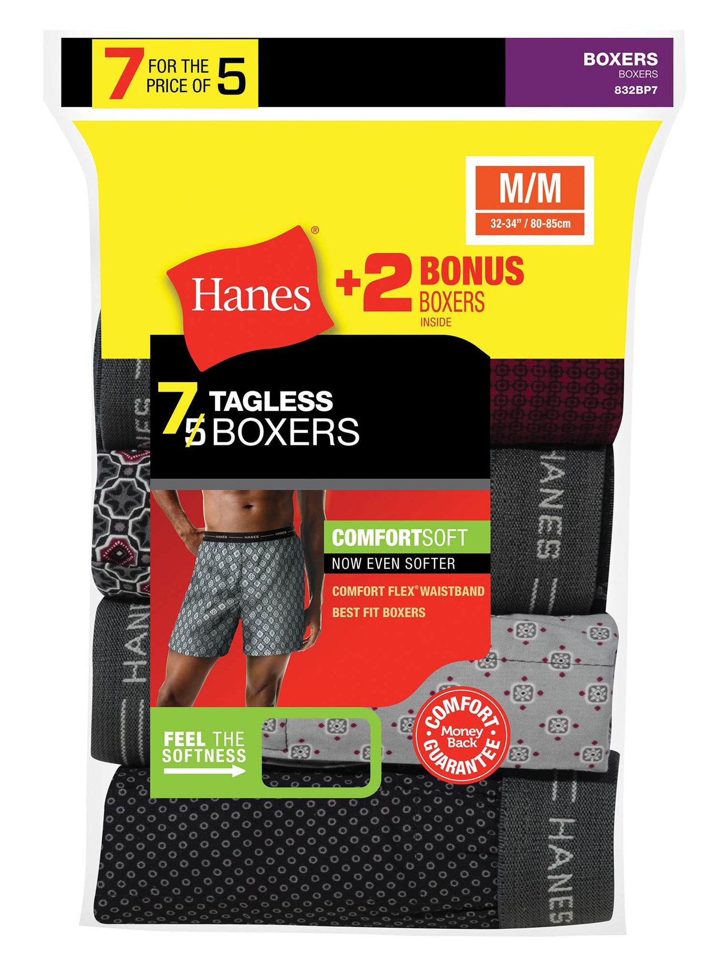 Hanes Men's Exposed Waistband Boxers X-Large Assorted