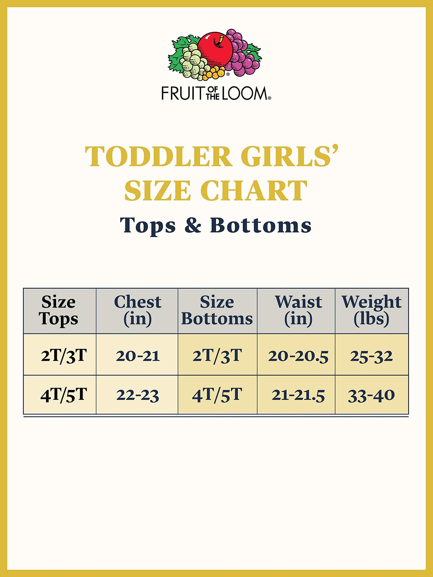 Fruit of the Loom Girls' Toddler Flexible Fit Brief, Assorted (6 Pack), 2T/3T