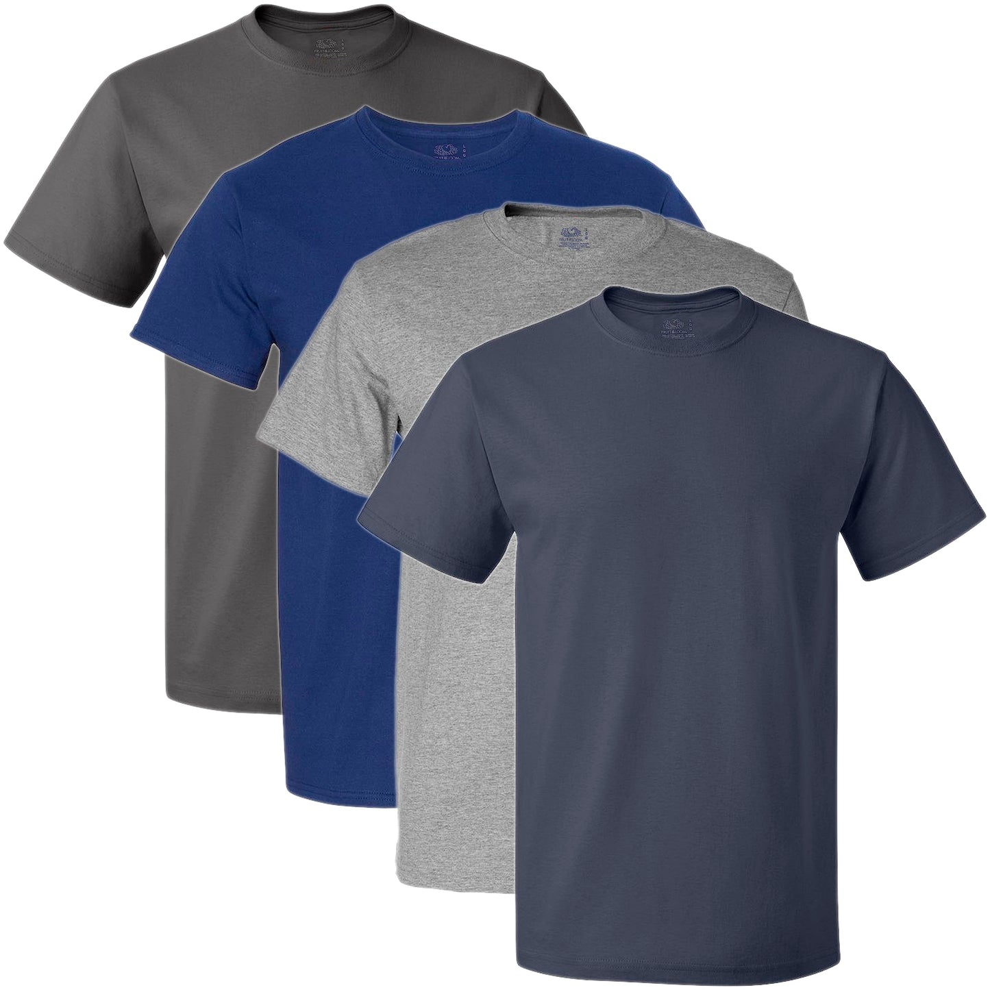 Fruit of the Loom Men's Crew Neck T-Shirt (Pack of 4), Black/Grey, Medium