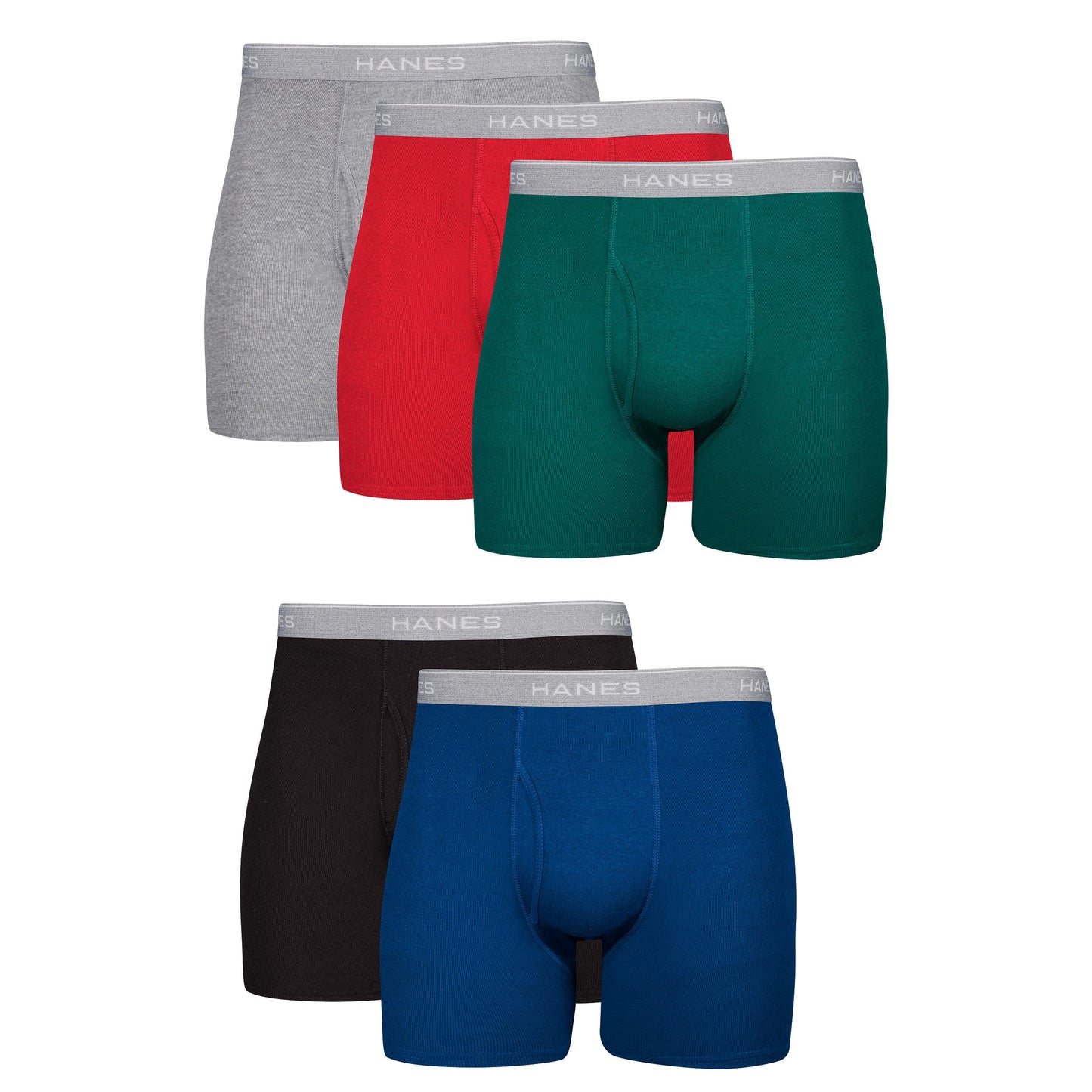 Hanes Men Boxer Briefs, Cool Dri Moisture-Wicking Underwear, 5 Pack - Multicolor, 3X-Large
