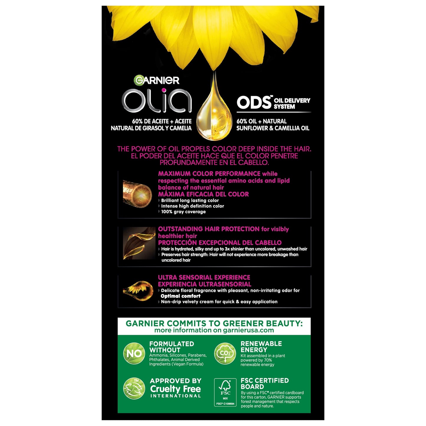 Garnier Hair Color Olia Ammonia-Free Brilliant Color Oil-Rich Permanent Hair Dye, 4.15 Dark Soft Mahogany, 1 Count (Packaging May Vary)
