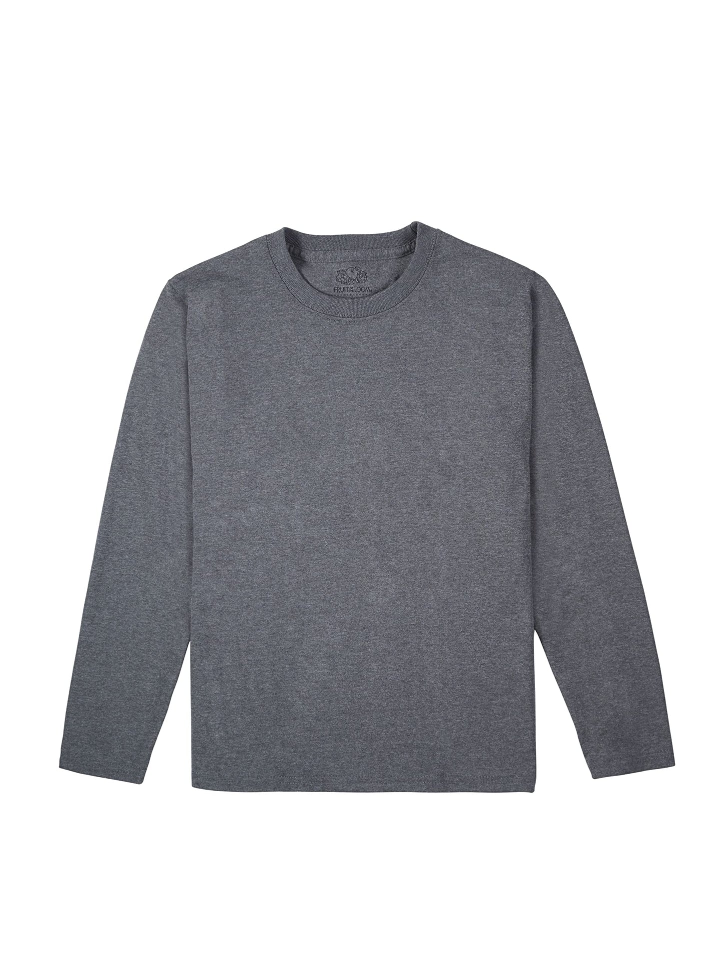 Fruit of the Loom boys- Solid Multi-color Soft Long Sleeve T-shirts, 2 Pack T Shirt, Charcoal Heather Royal, XX-Large US