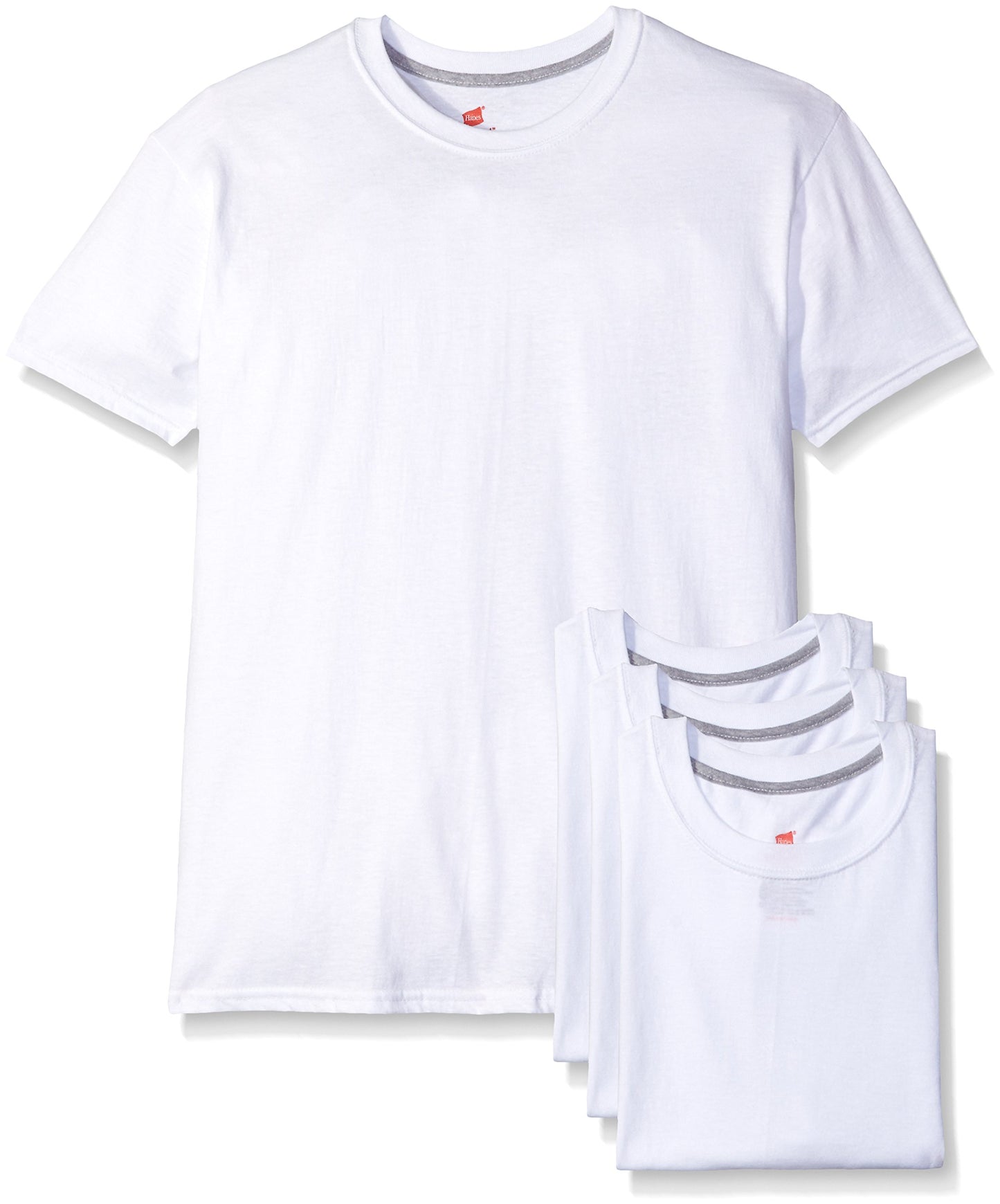 Hanes Men's 4-Pack Comfort Blend Crew, White, Large