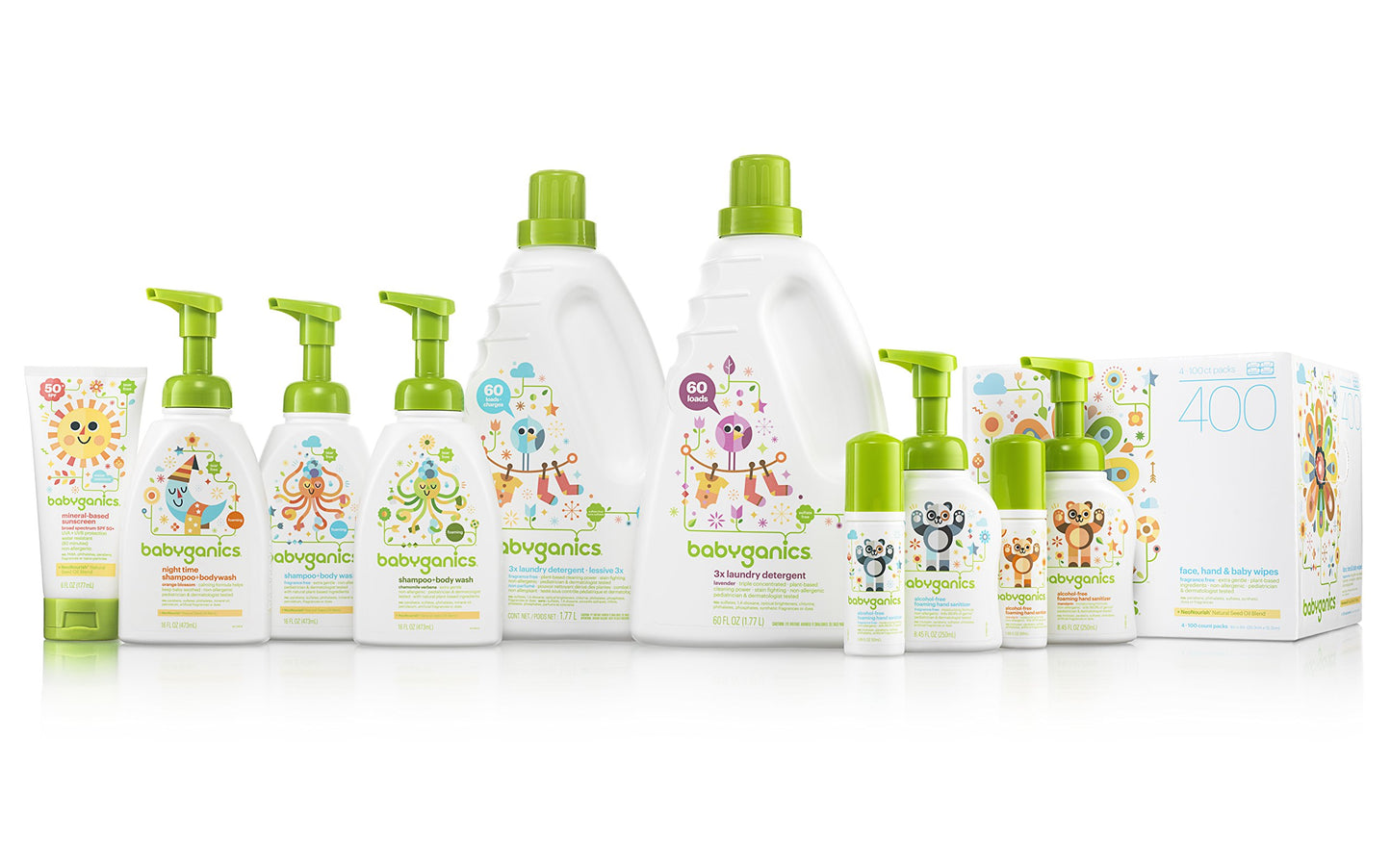 Babyganics Baby Shampoo + Body Wash Pump Bottle, Chamomile Verbena, , 3 Pack, Packaging May Vary