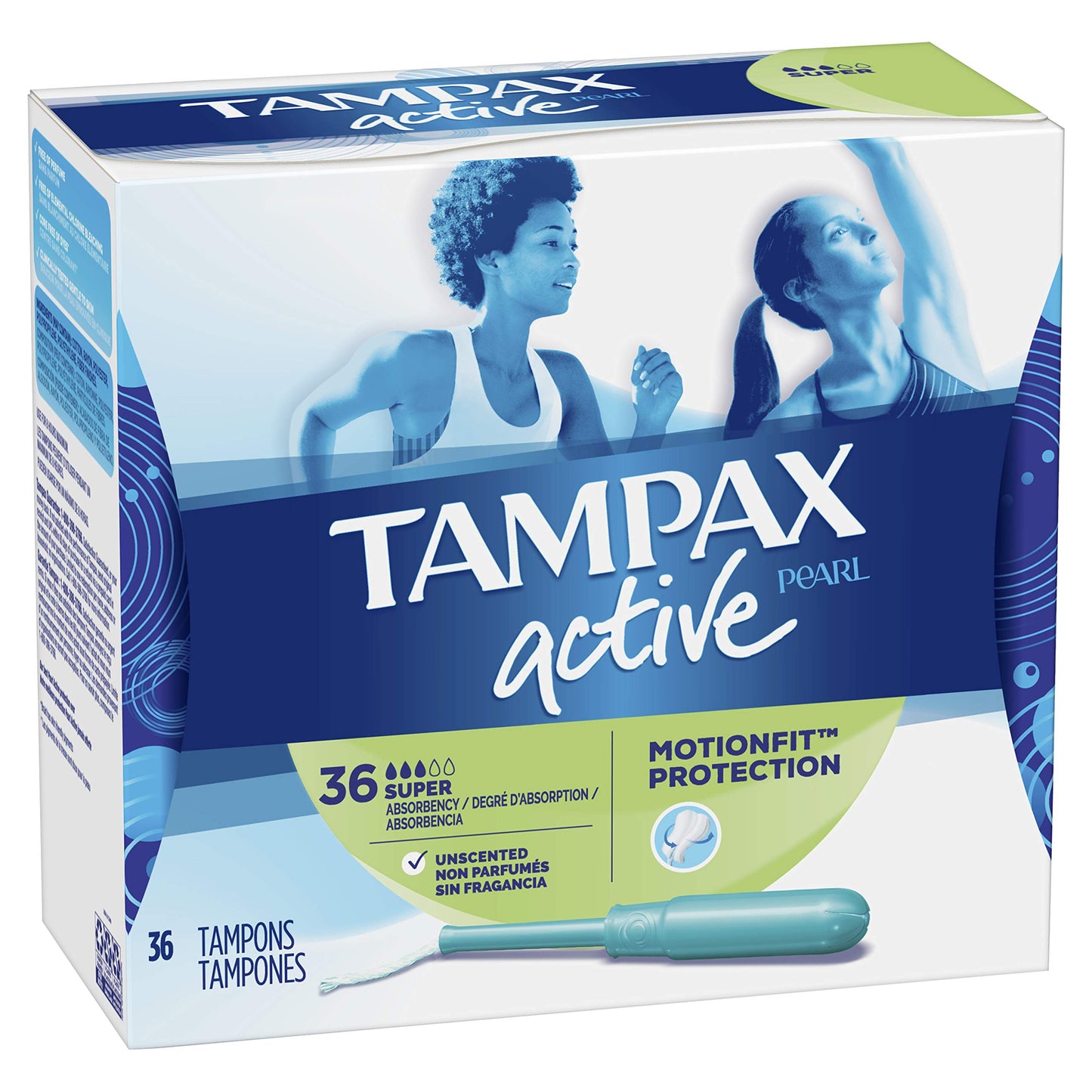 Tampax Pearl-Multipax, Super, Unscented, 36 Count