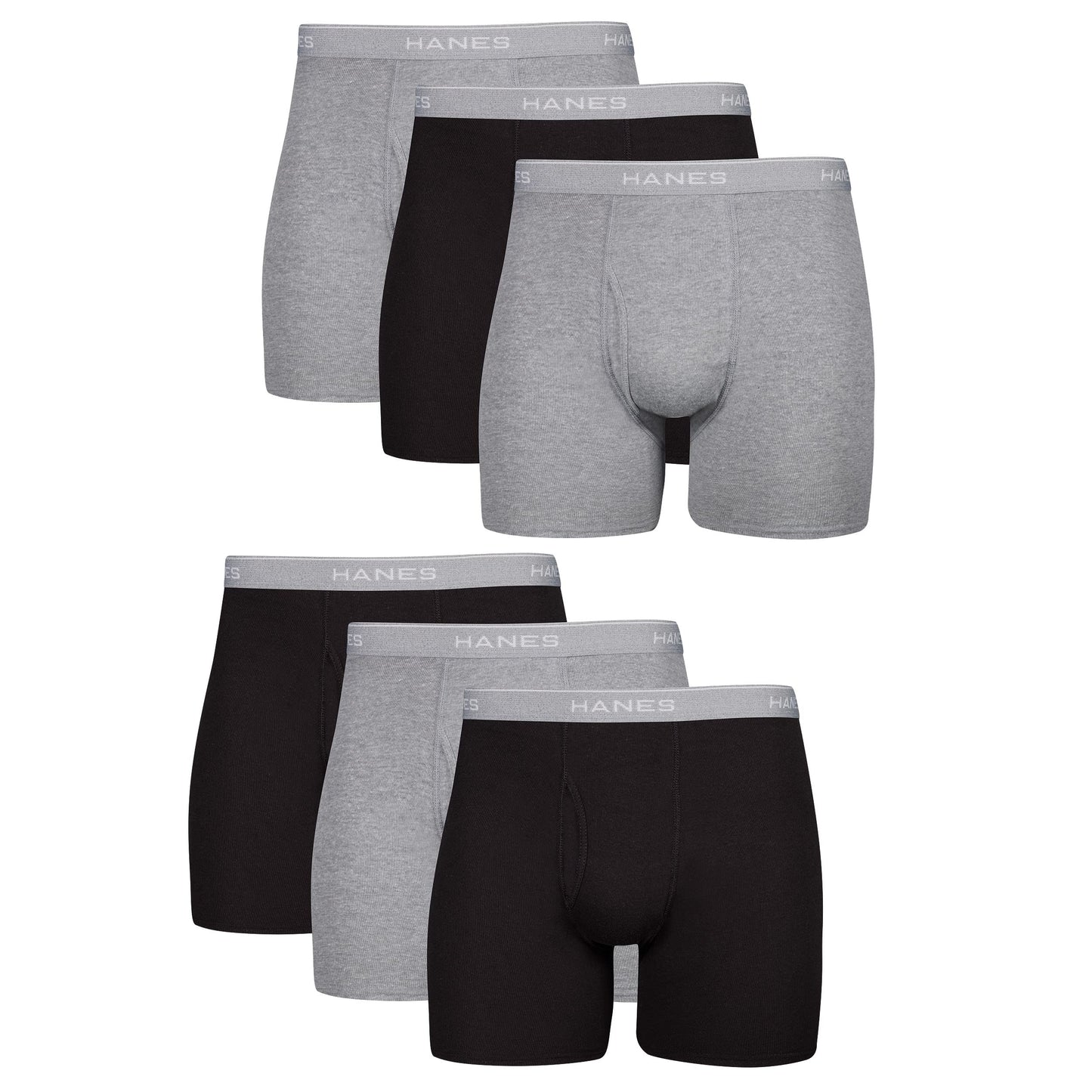 Hanes Men Boxer Briefs, Cool Dri Moisture-Wicking Underwear, 5 Pack - Multicolor, 3X-Large