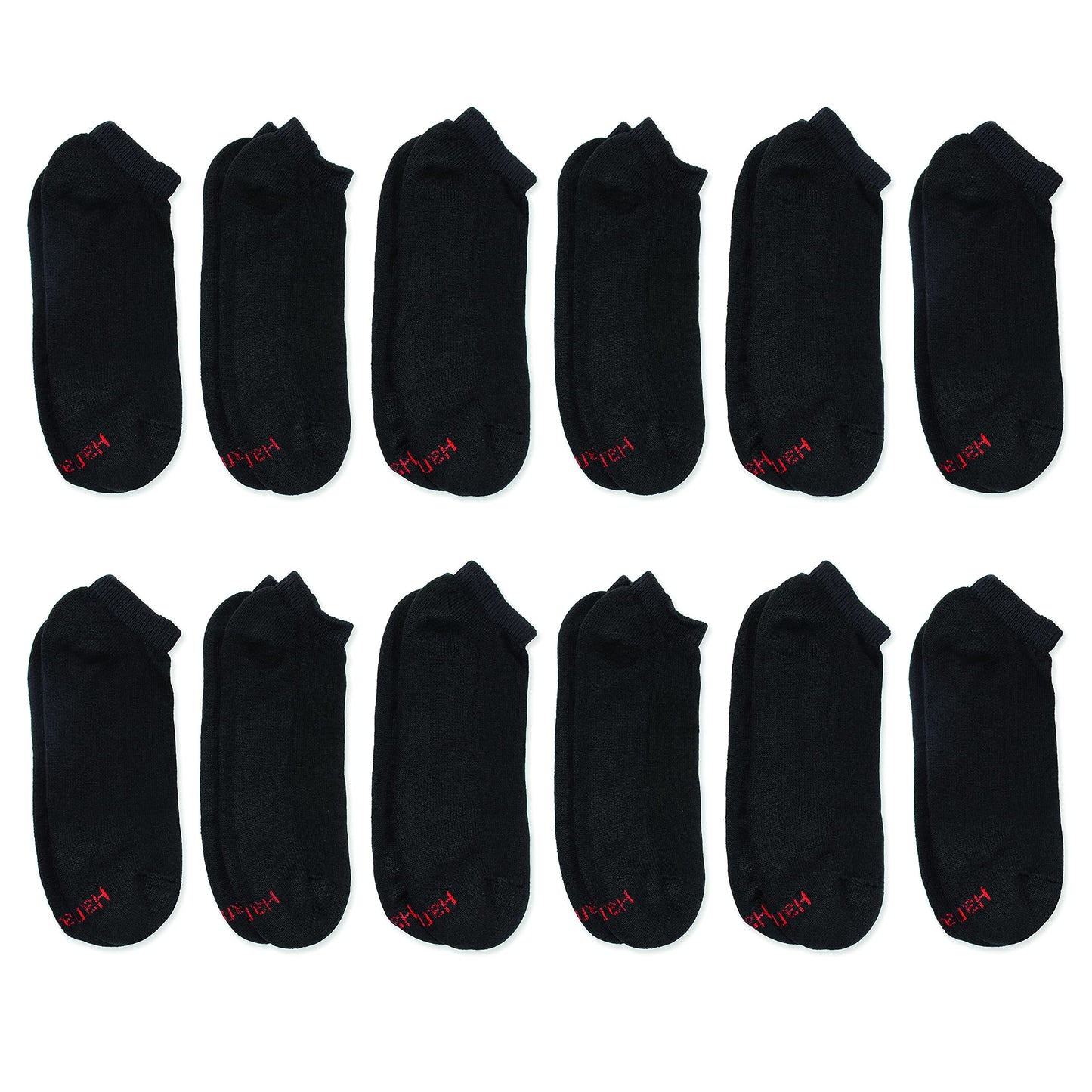 Hanes Men's Double Low Cut Socks 12-Pair Pack, Available in Big & Tall