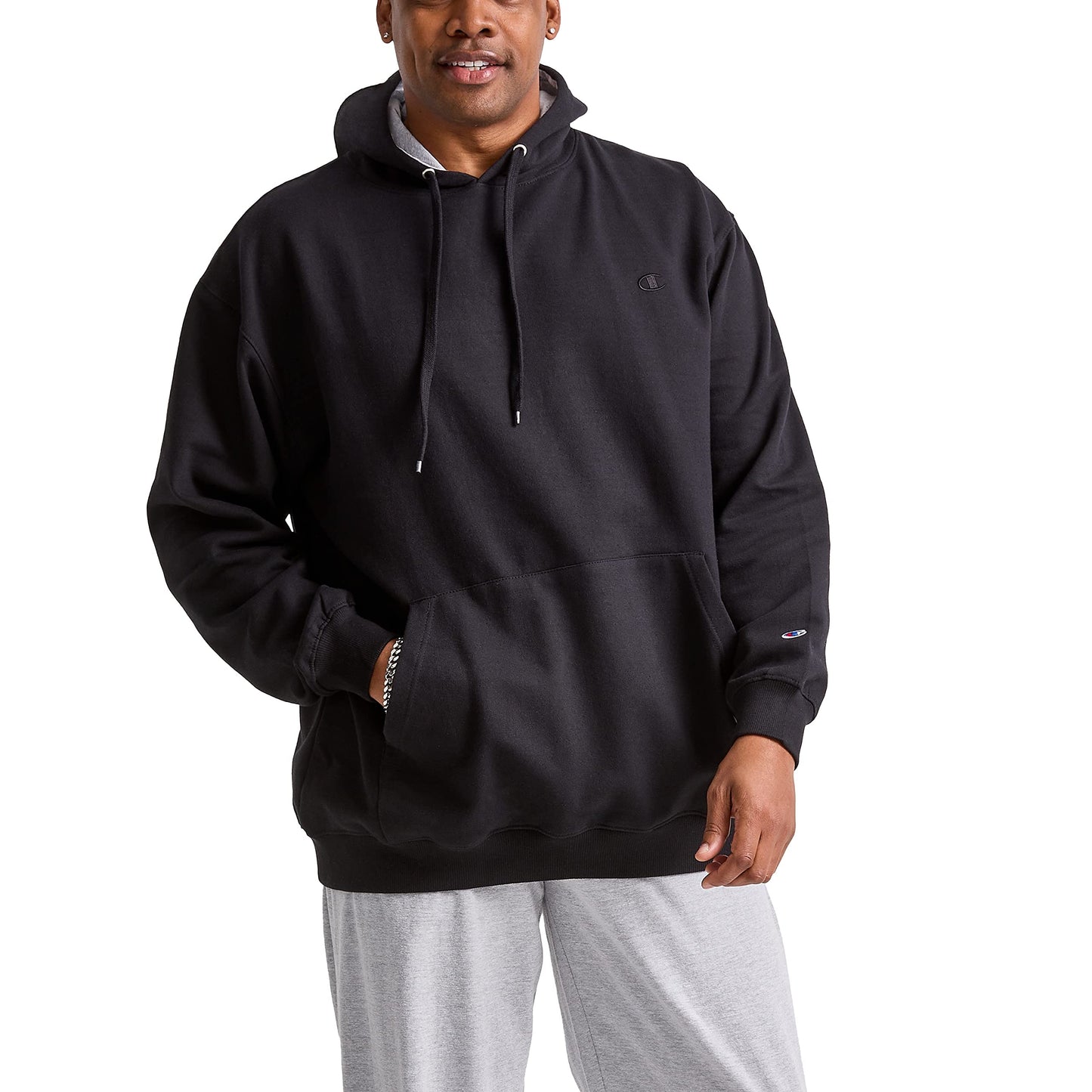 Champion Men's Hoodie, Powerblend, Fleece Striped Sweatshirt for Men (Reg. or Big & Tall)