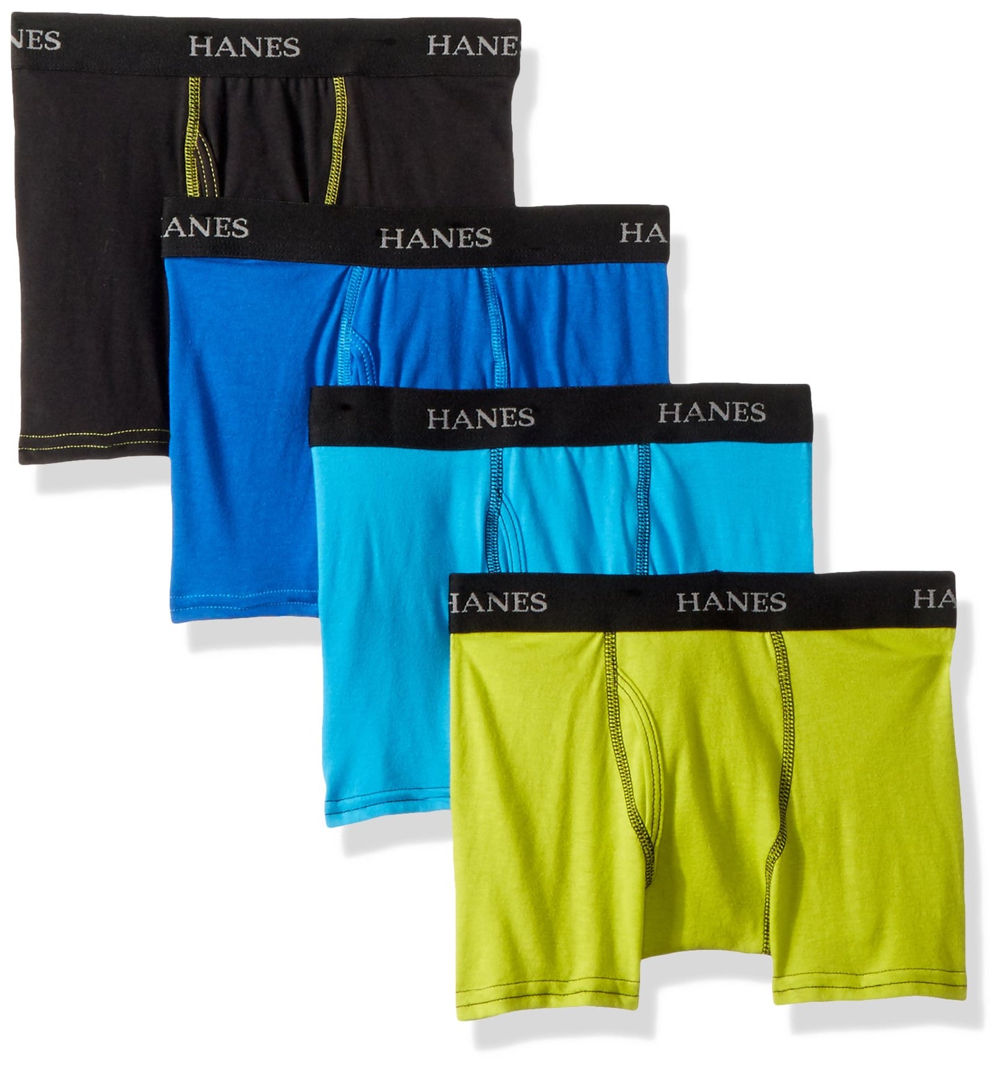 Hanes Boys' Big Ultimate Dyed Boxer Brief 4-Pack, Assortment 4, Large