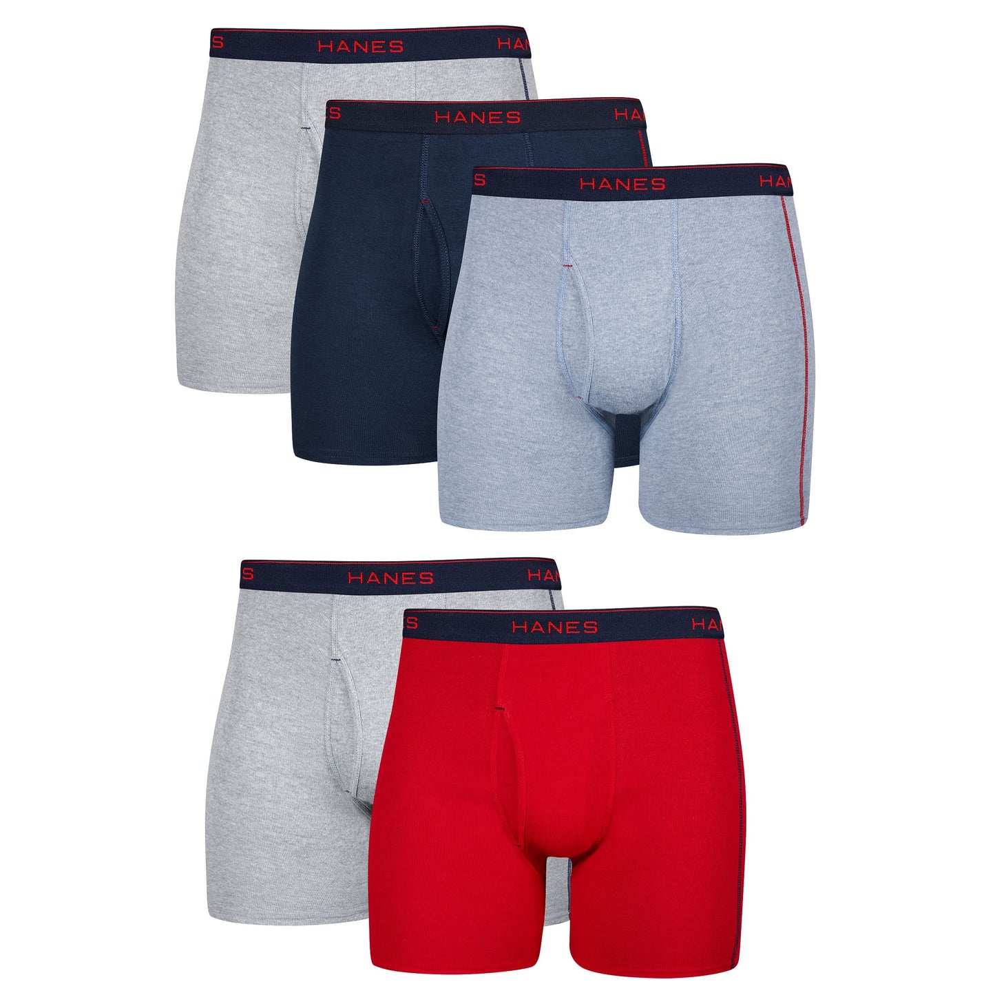 Hanes Men Boxer Briefs, Cool Dri Moisture-Wicking Underwear, 5 Pack - Multicolor, 3X-Large