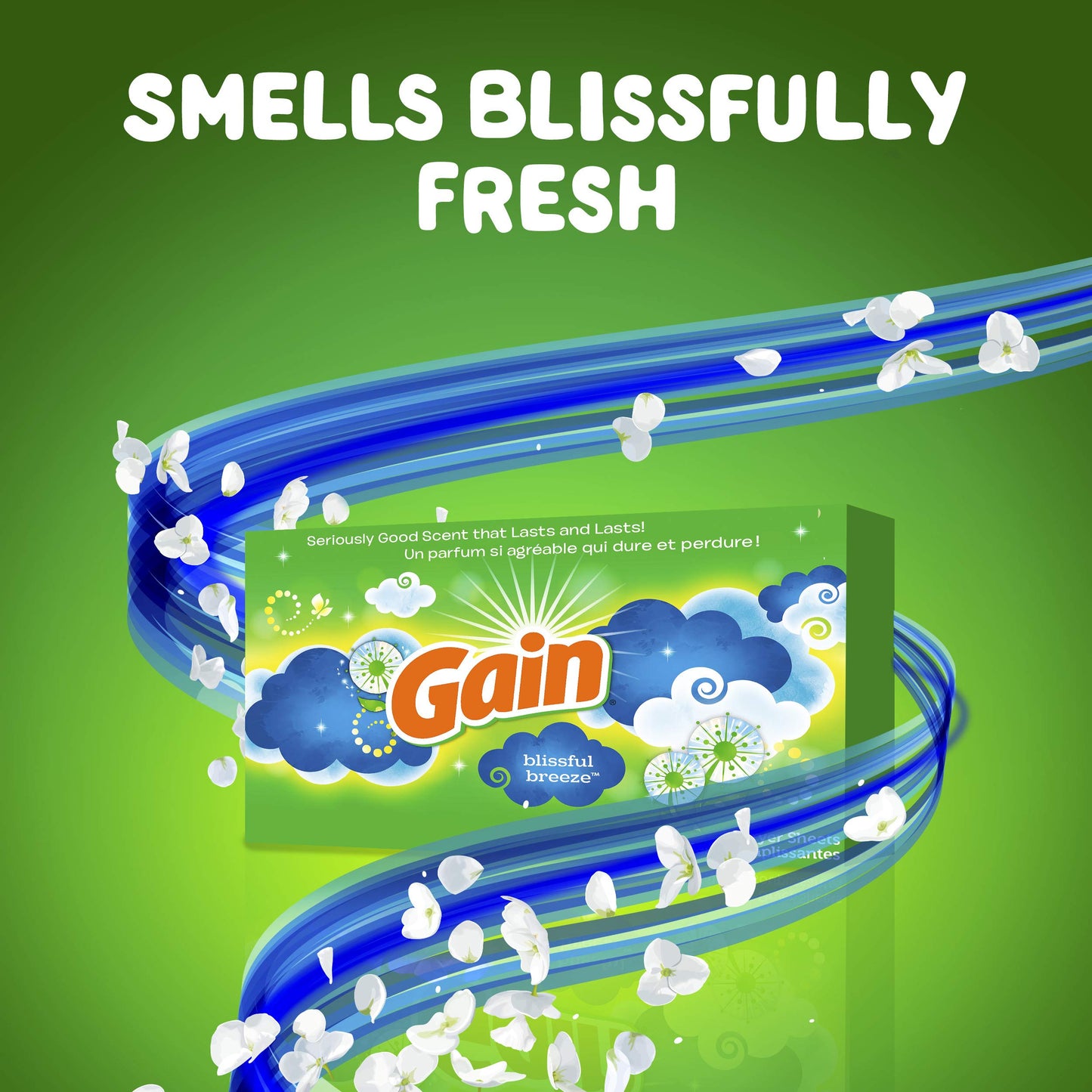Gain GAIN Fabric Softener Dryer Sheets, Blissful Breeze, 200 Count