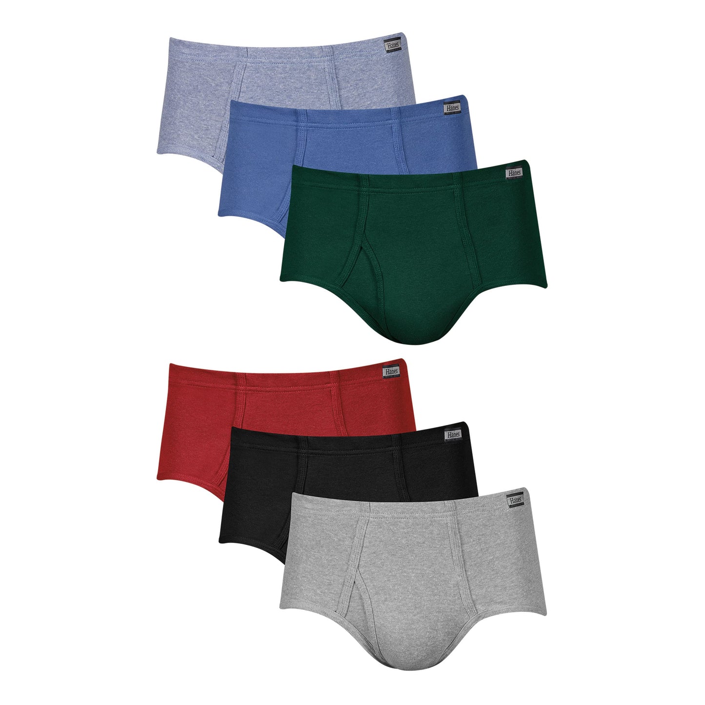 Hanes Classics Men's Underwear Briefs Pack, Mid-Rise Briefs, Stretch Cotton Brief Underwear, Classic Briefs, 6-Pack (Colors May Vary)