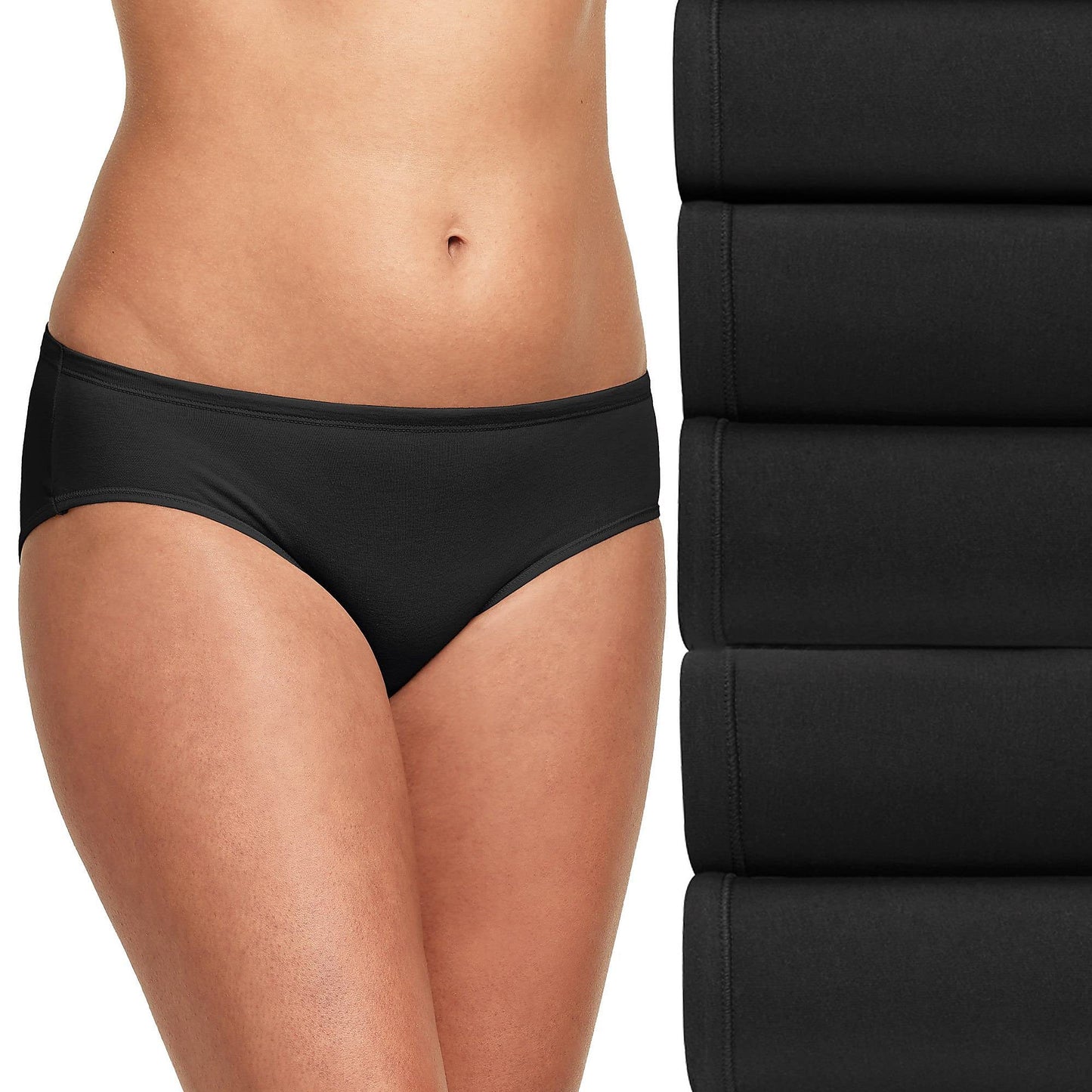 Hanes Ultimate Women's Hipster Panties 5-Pack, Moisture-Wicking Hipster Briefs, Hipster Underwear, 5-Pack (Colors May Vary)