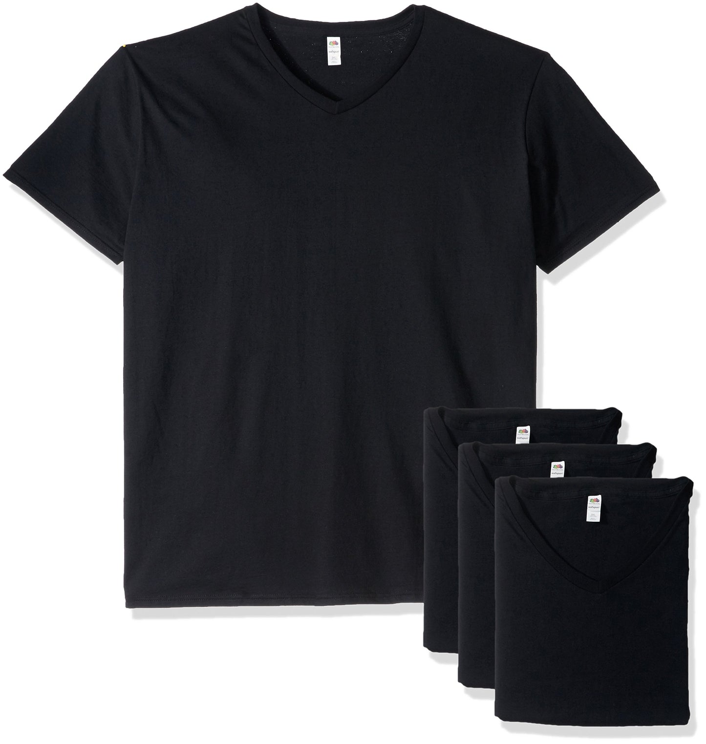 Fruit of the Loom Men's Lightweight Cotton Tees (Short & Long Sleeve), Crew-4 Pack-White, X-Large
