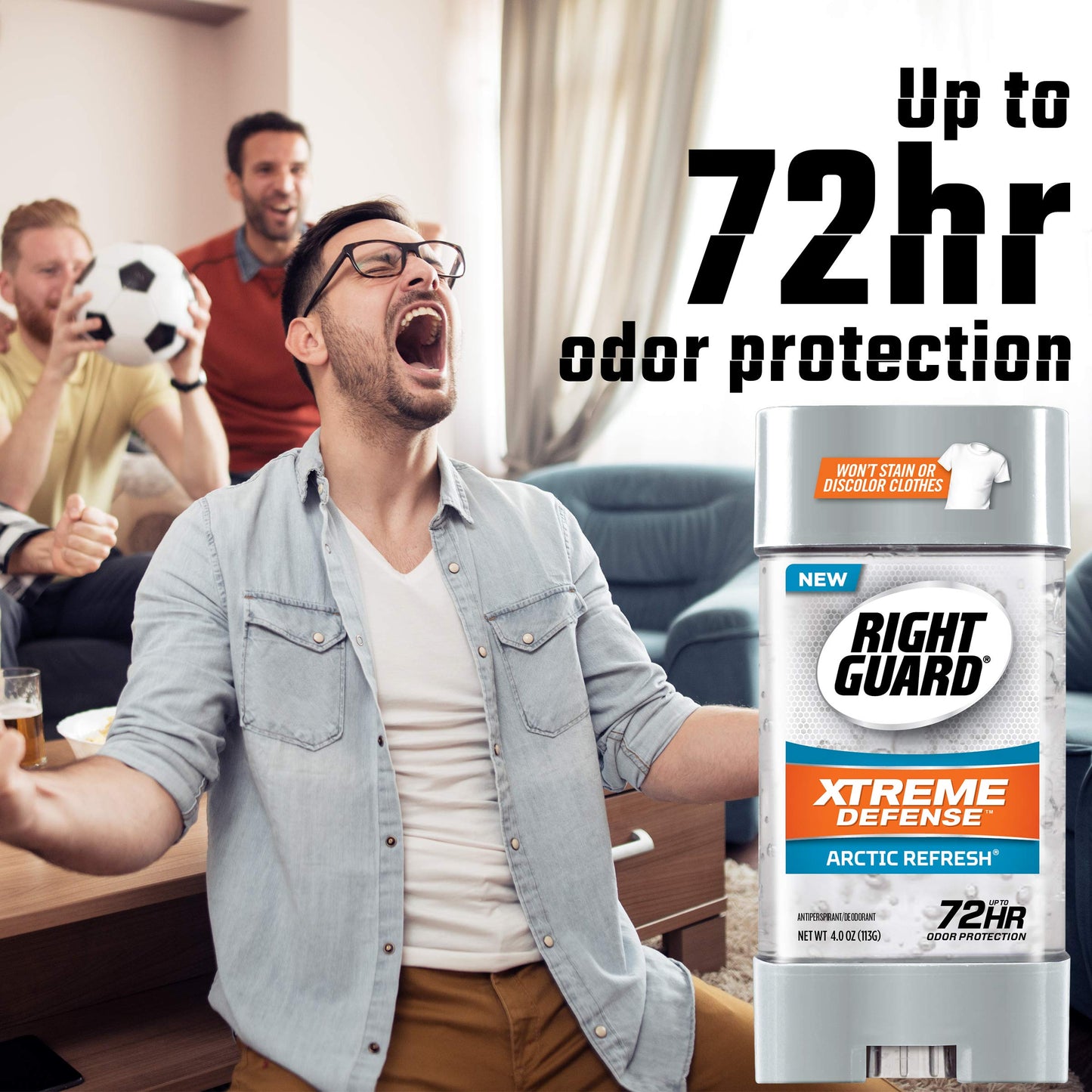 Right Guard Xtreme Defense Antiperspirant Deodorant Gel, Arctic Refresh, 4 Ounce (6 pack)