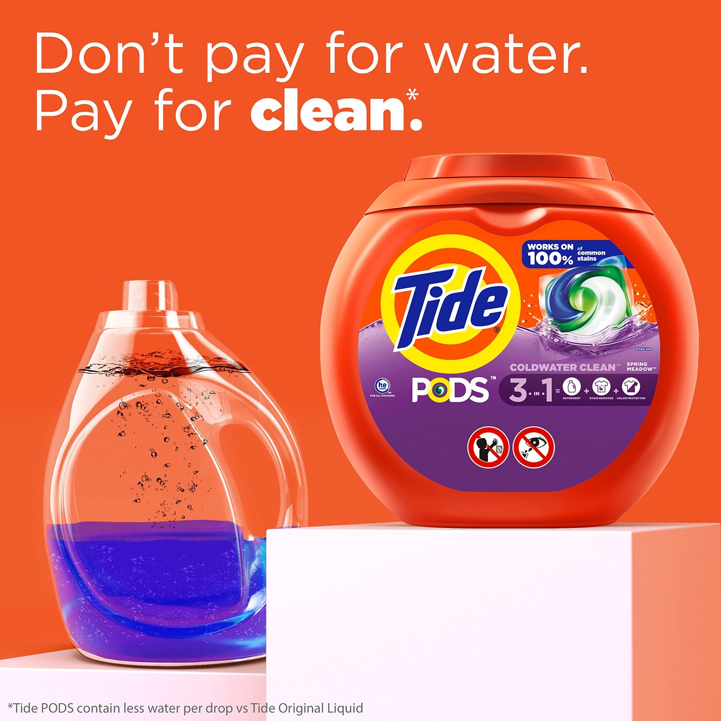 Tide PODS Laundry Detergent Soap Pacs, HE Compatible, 57 ct, Powerful 3-in-1 Clean, Spring Meadow