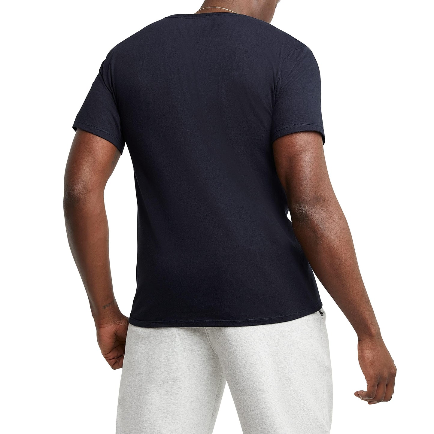 Champion mens Classic T-shirt, Classic Script T Shirt, Navy-y06794, Medium US