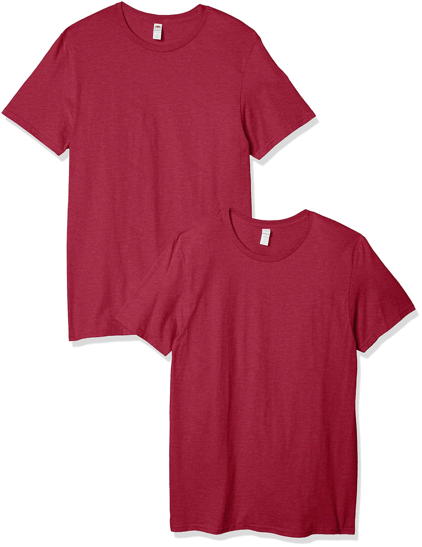 Fruit of the Loom Men's Lightweight Cotton Tees (Short & Long Sleeve), Crew-2 Pack-Heather Grey, XX-Large