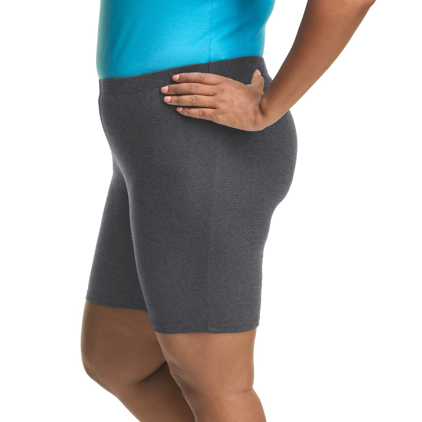 JUST MY SIZE womens Bike athletic shorts, Charcoal Heather, 5X US