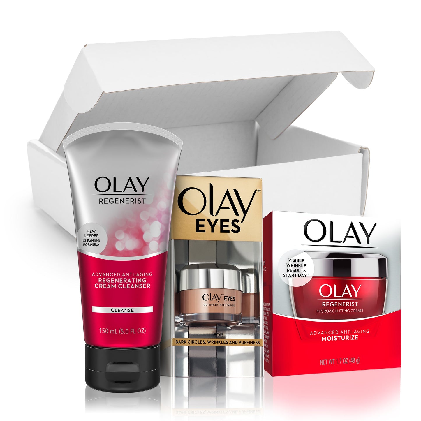 Face Wash by Olay Anti-Aging Skincare Kit with Regenerist Cleanser, Moisturizer & Eye Cream