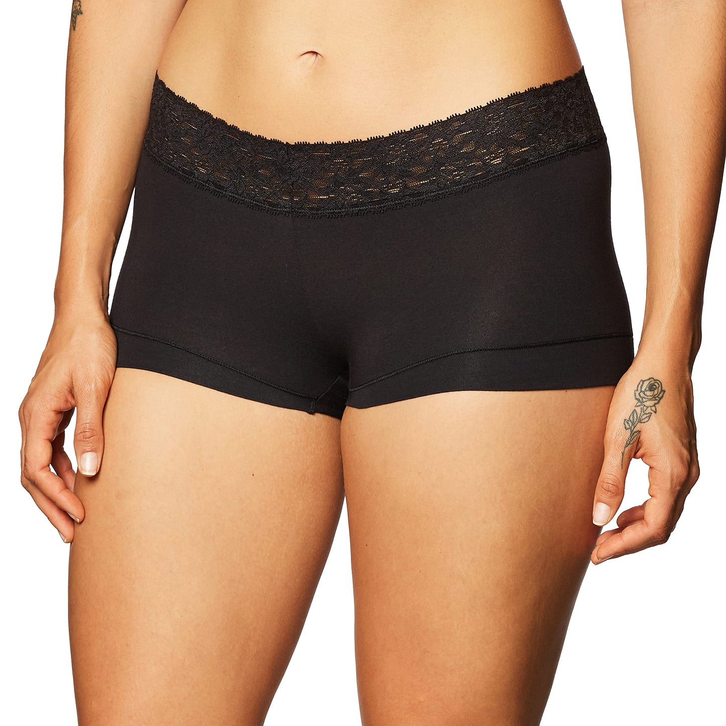 Cotton Dream Boyshort with Lace (40859) White, 7