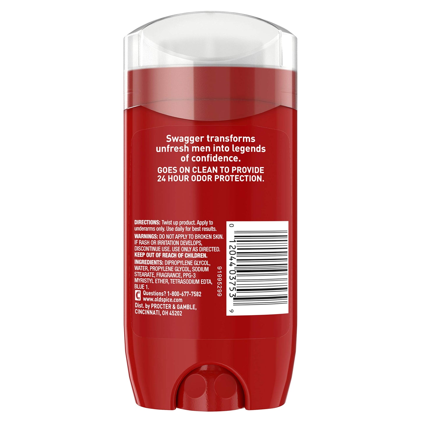 Old Spice Aluminum Free Deodorant for Men Swagger Lime & Cedarwood Scent Red Collection 3 Oz (Pack of 3)